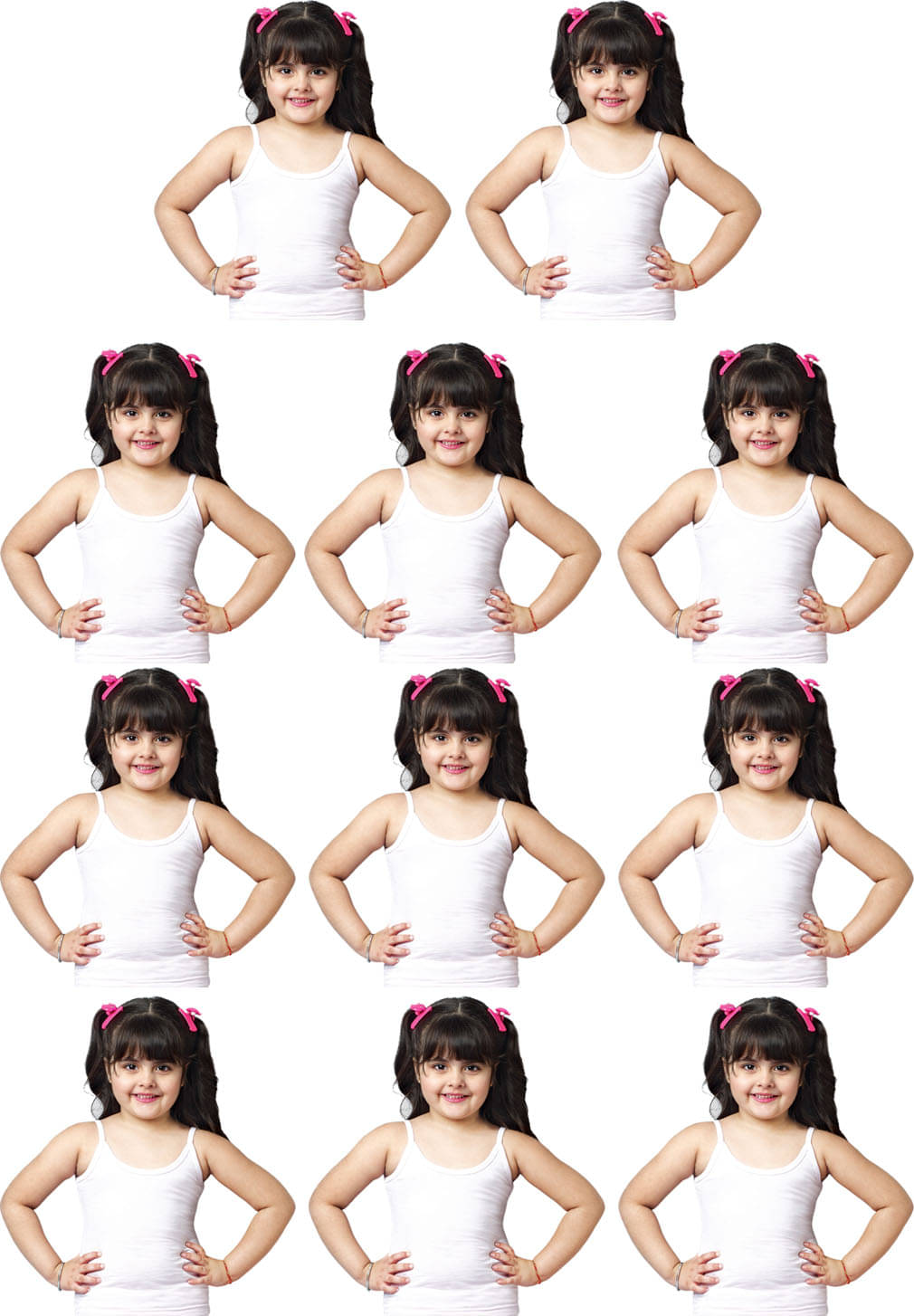     			Dixcy Slimz Pack of 11 Girls Cotton Camisoles ( White )