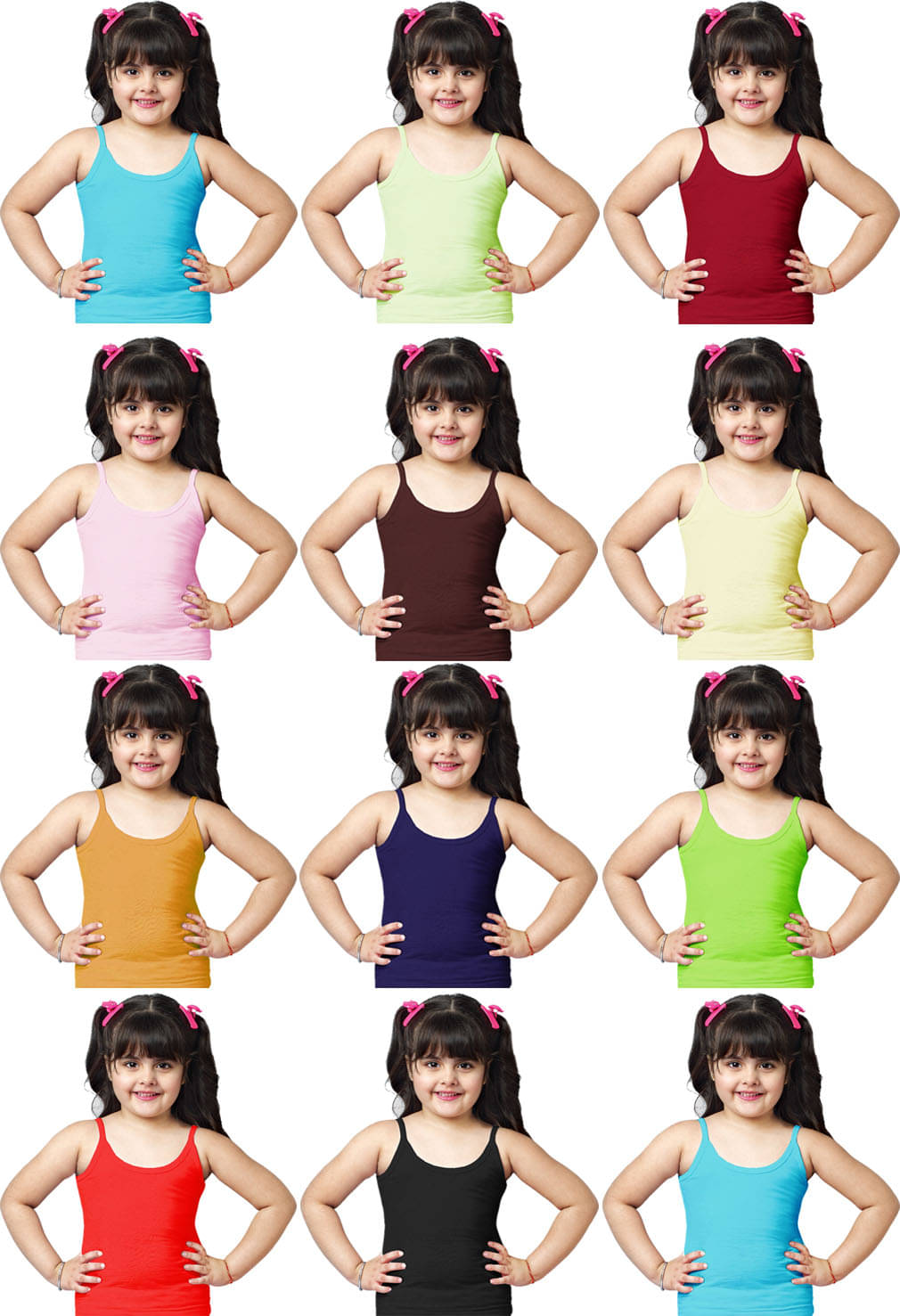     			Dixcy Slimz Pack of 7 Girls Cotton Camisoles ( Multicolor )