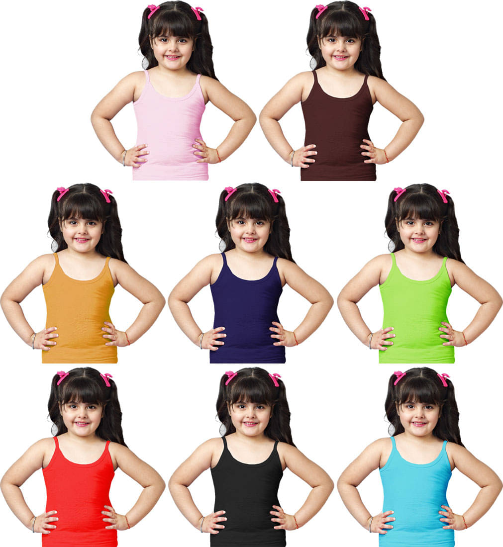     			Dixcy Slimz Pack of 8 Girls Cotton Camisoles ( Multicolor )