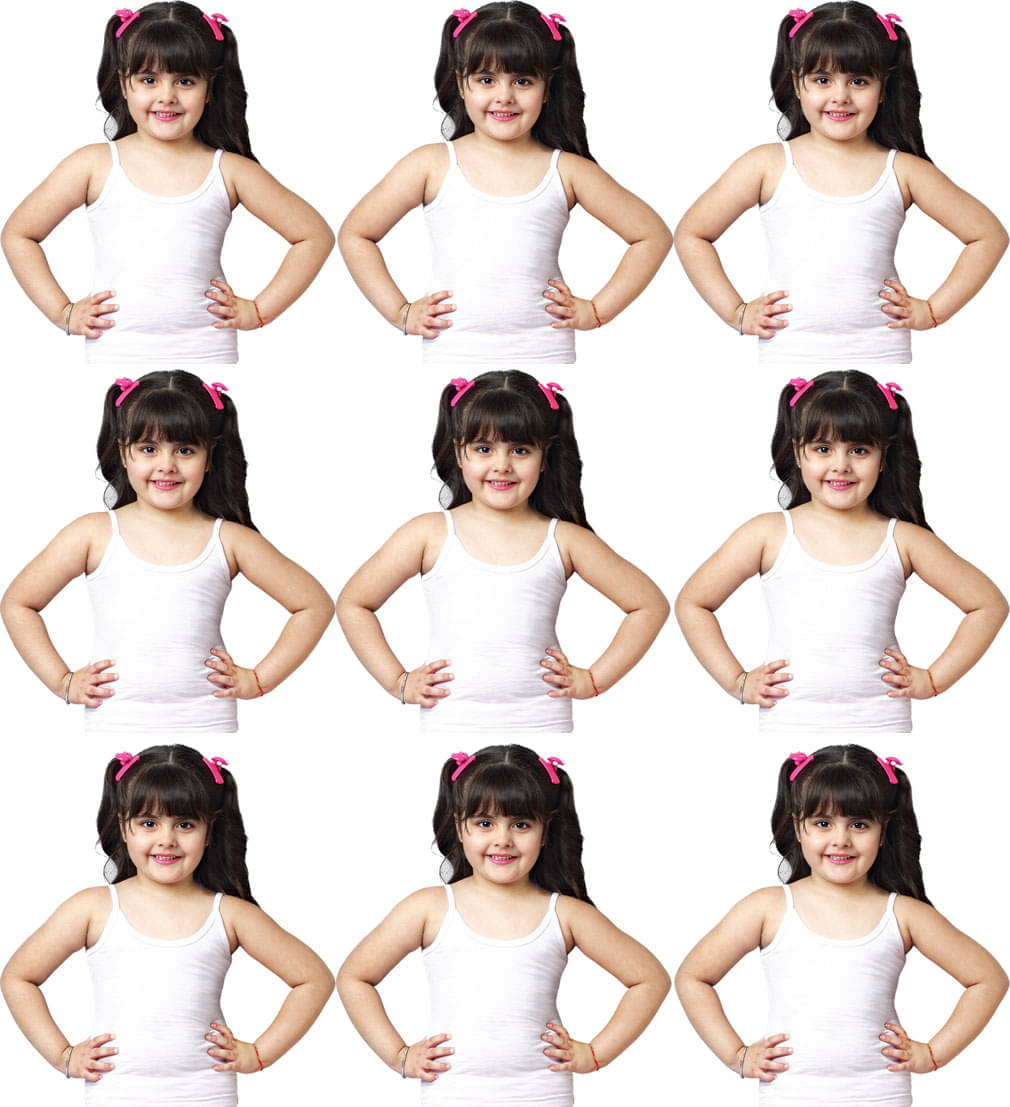     			Dixcy Slimz Pack of 9 Girls Cotton Camisoles ( White )