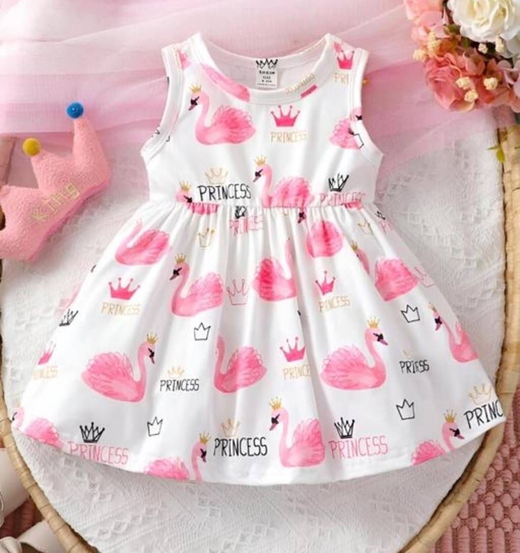     			JENNY GARMENT Cotton Blend Frock For Baby Girls ( Pack of 1 , White )