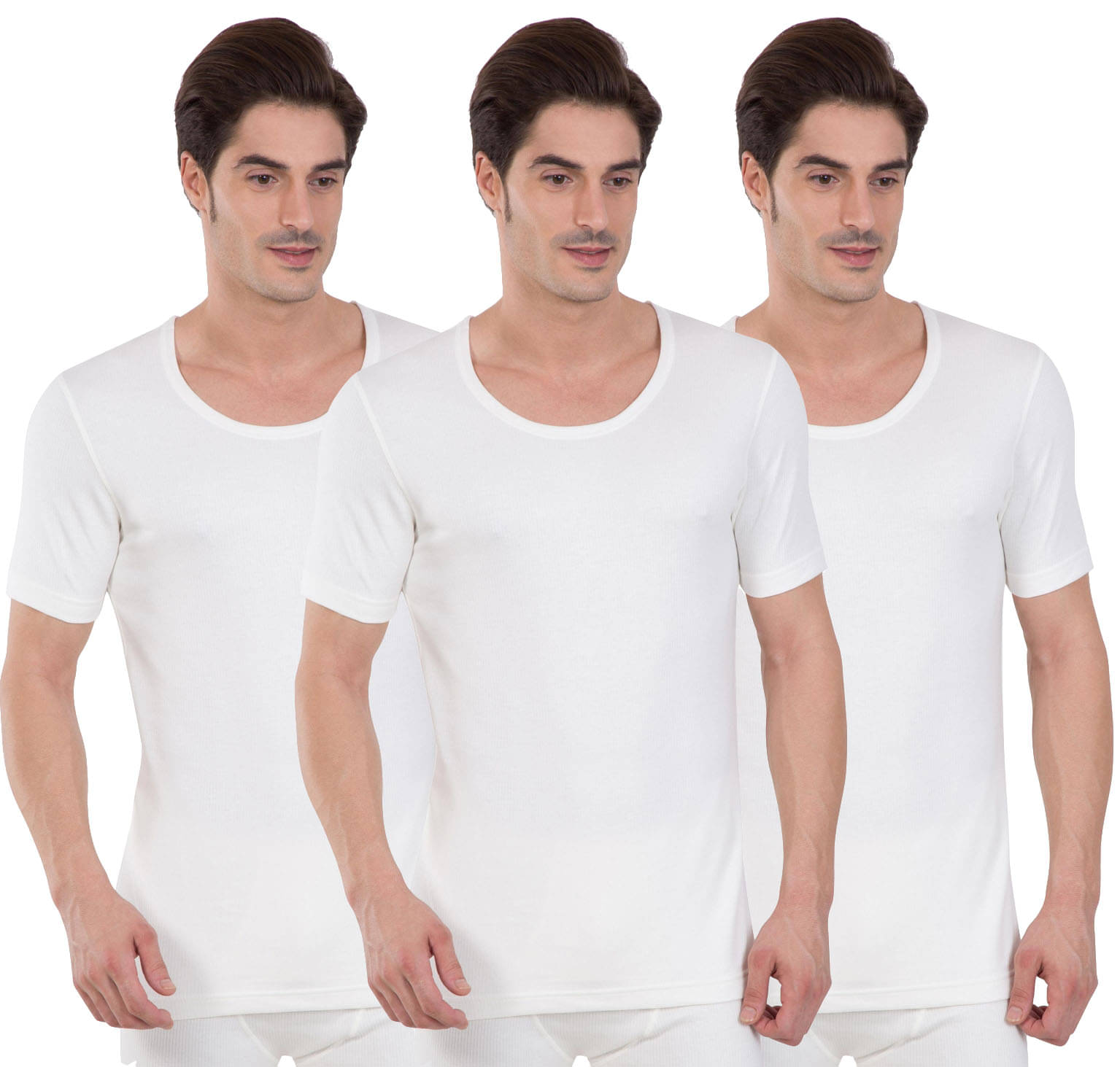Jockey Pack of 3 Cotton Thermal Tops For Men's ( White ) Jockey Pack of 3 Cotton Thermal Tops For Men's ( White )