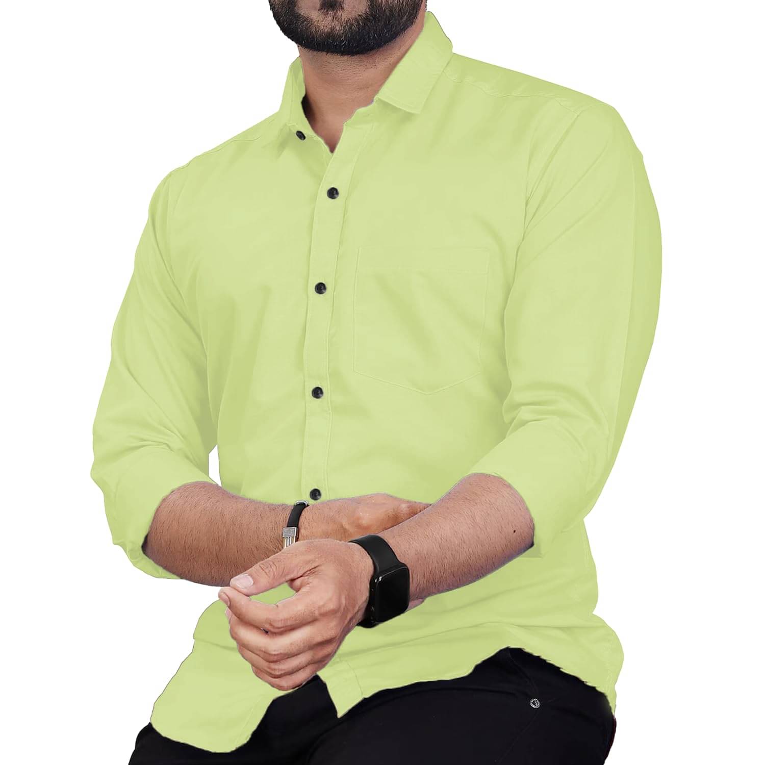     			KNOWTED Cotton Blend Slim Fit Full Sleeves Men's Formal Shirt - Sea Green ( Pack of 1 )