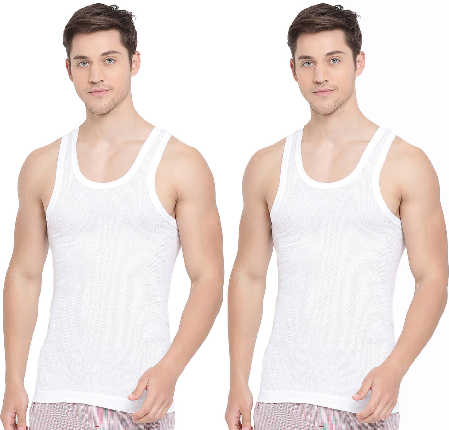     			KOTHARI Pack of 2 Cotton Basic Vest For Men ( White )