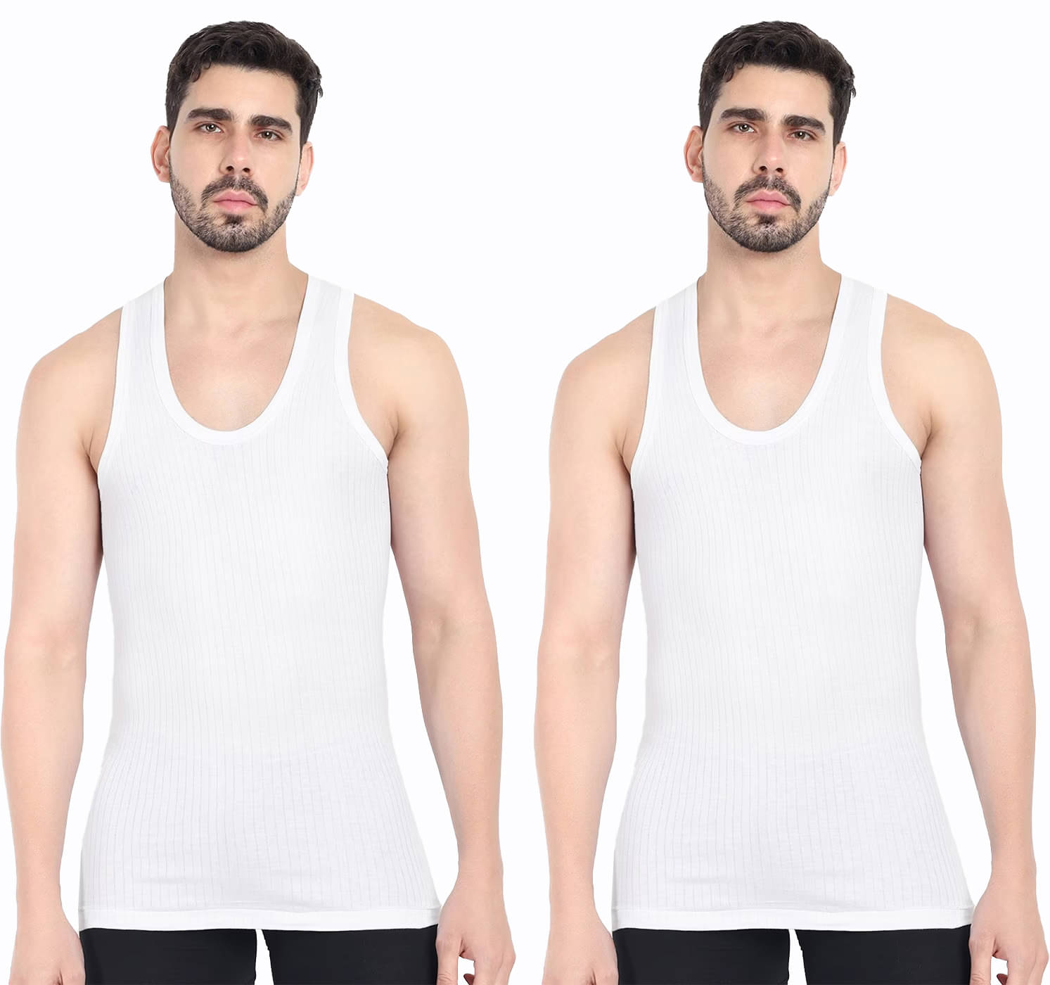 KOTHARI Pack of 2 Cotton Basic Vest For Men ( White ) KOTHARI Pack of 2 Cotton Basic Vest For Men ( White )