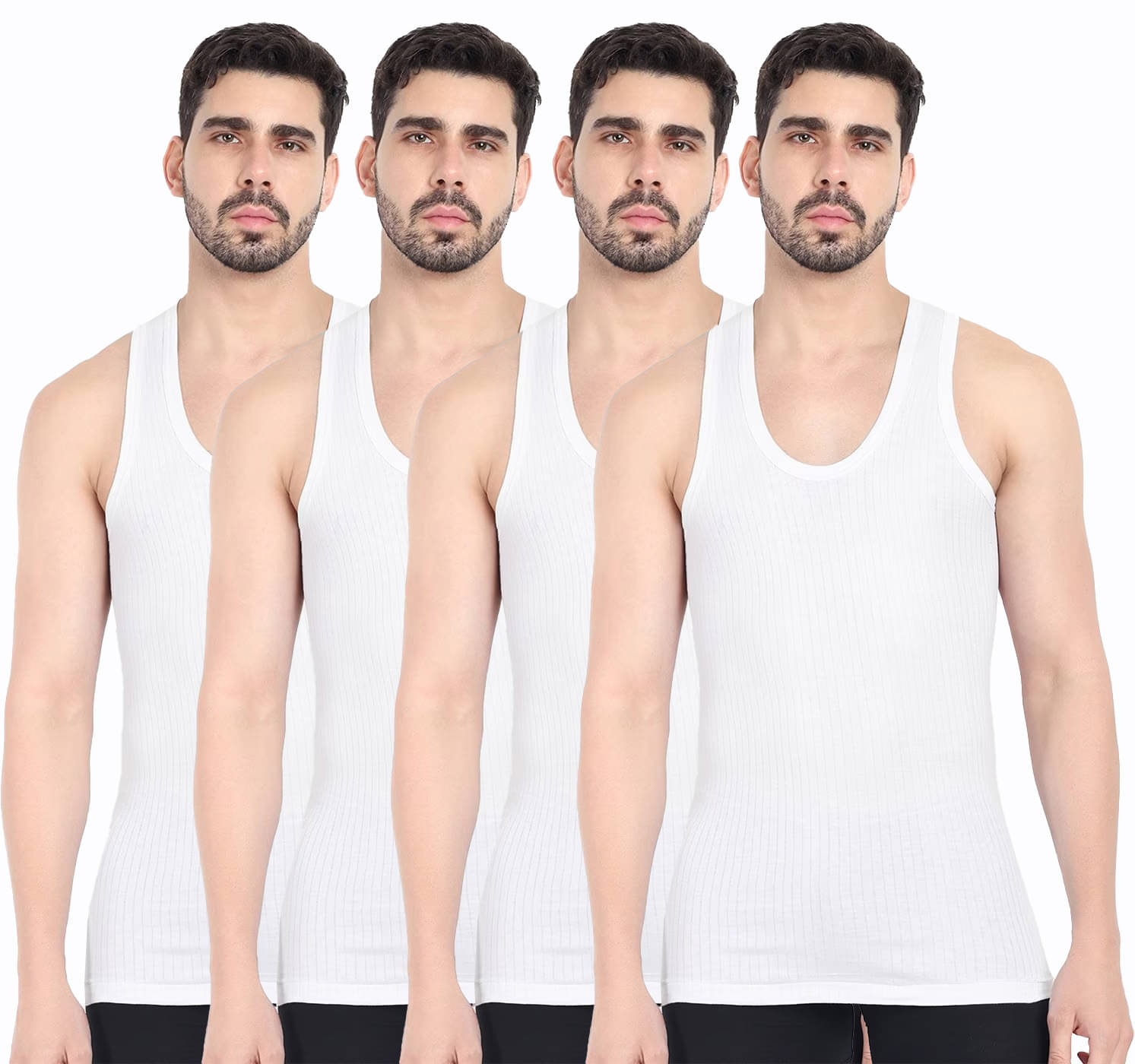     			KOTHARI Pack of 4 Cotton Basic Vest For Men ( White )