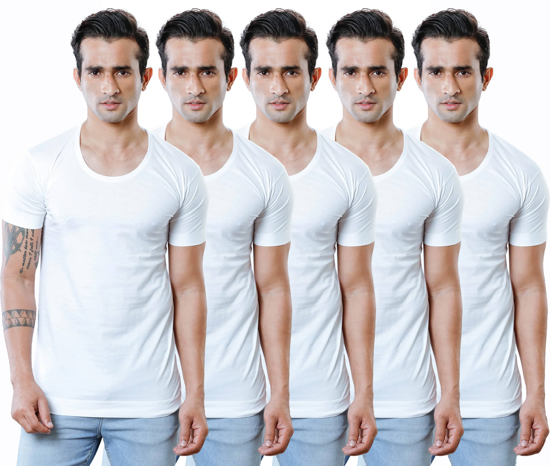     			KOTHARI Pack of 5 Cotton Basic Vest For Men ( White )