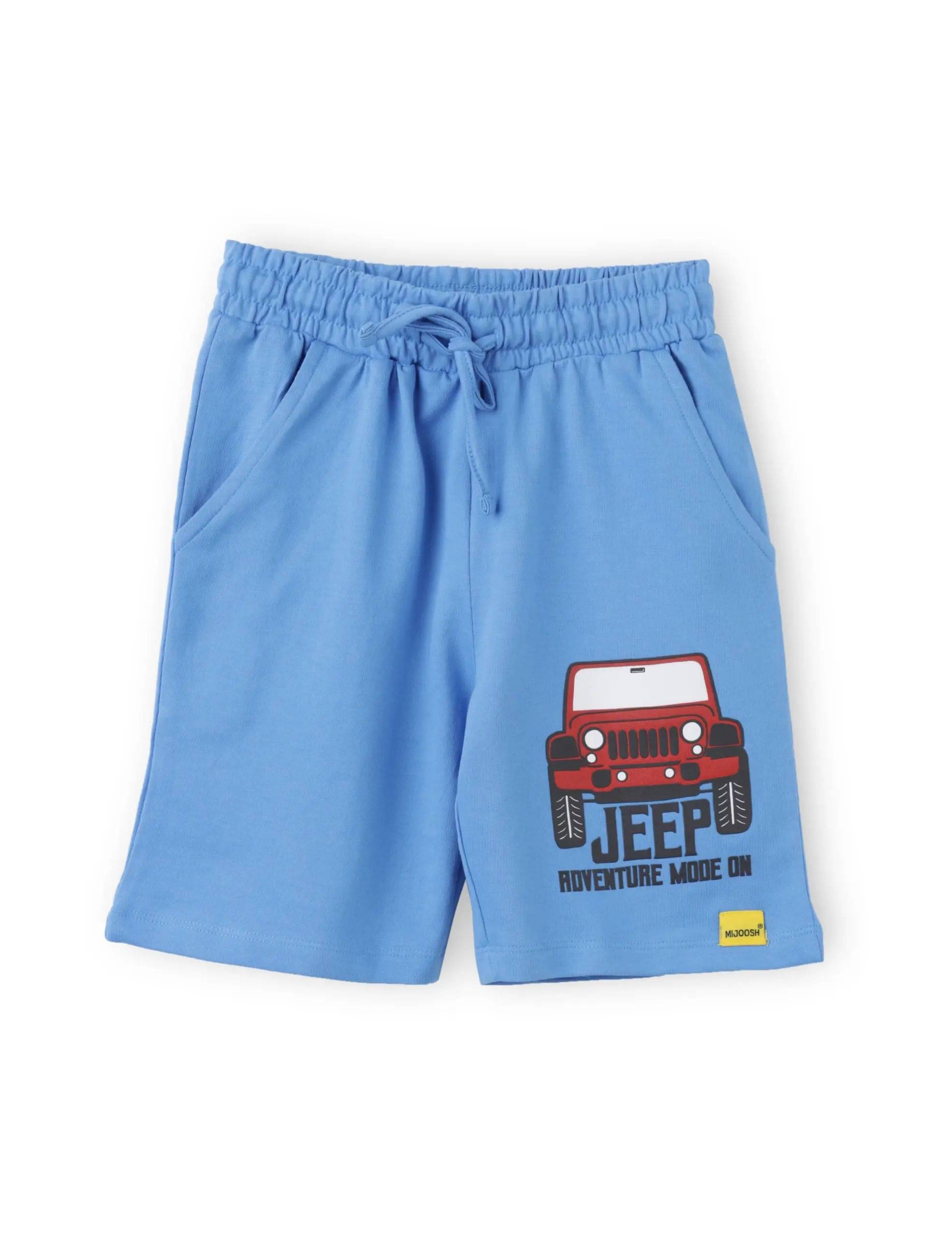     			Mijoosh Pack of 1 Cotton Shorts For Boys ( Blue )
