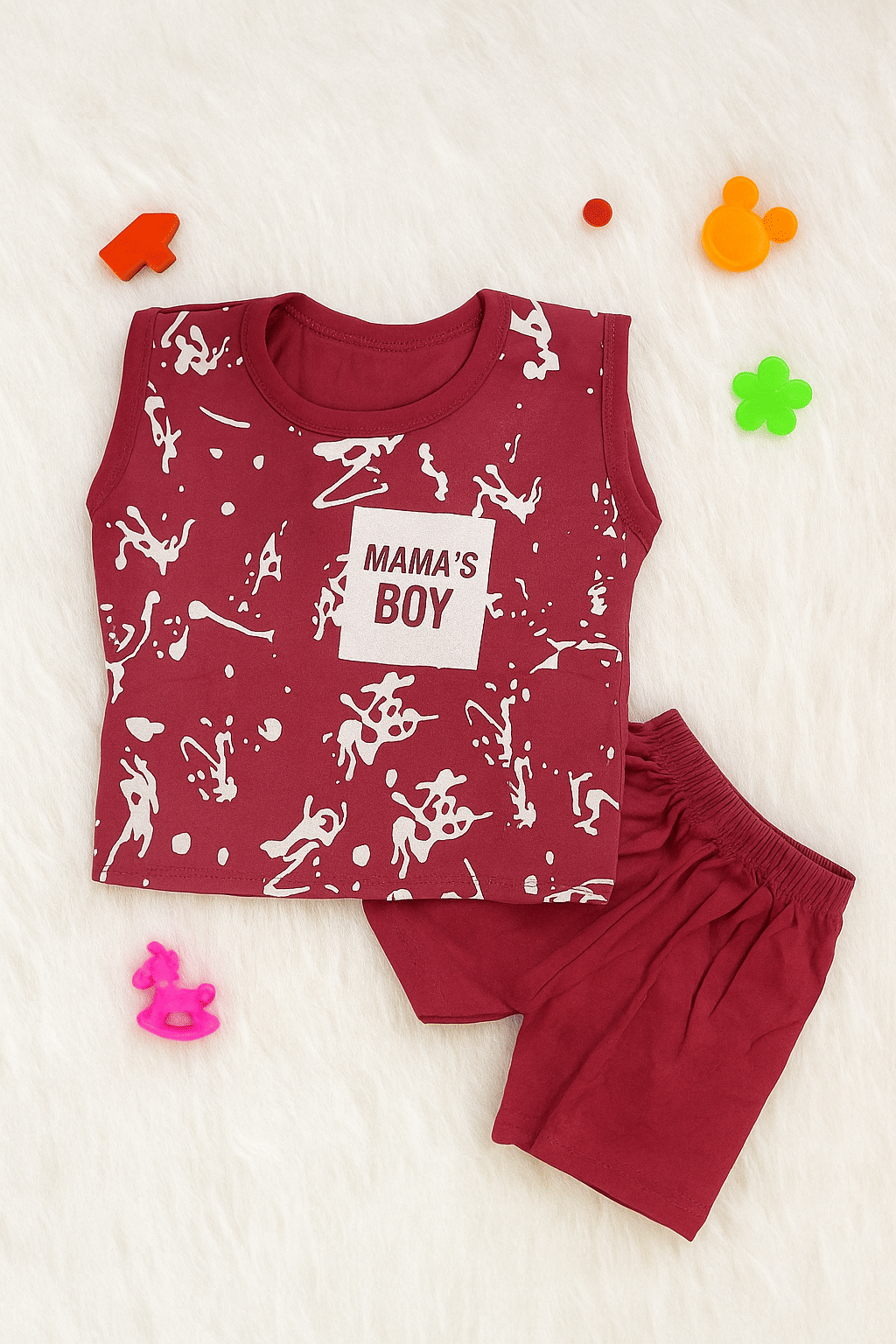 RK B WEAR Pack of 1 Baby Boys Cotton T-Shirt & Shorts Set ( Maroon ) RK B WEAR Pack of 1 Baby Boys Cotton T-Shirt & Shorts Set ( Maroon )