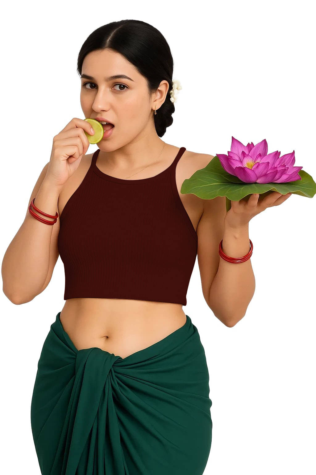    			SOHOT Brown Readymade without Pad Cotton Women's Blouse ( Pack of 1 )