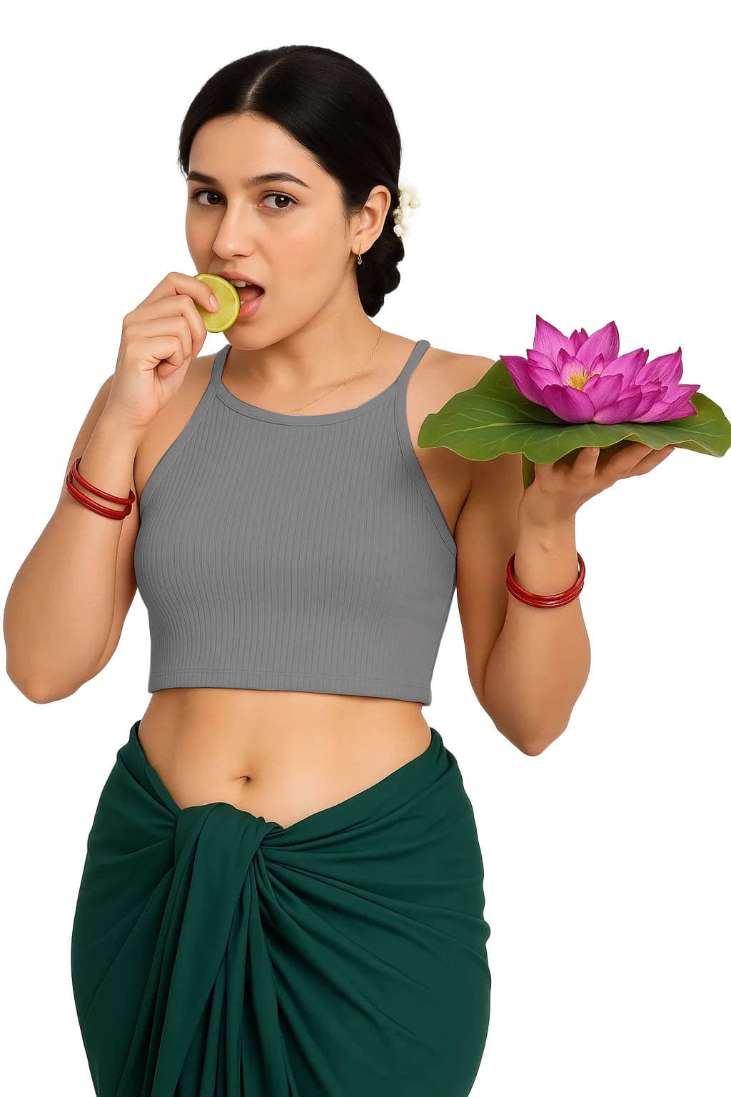     			SOHOT Grey Readymade without Pad Cotton Women's Blouse ( Pack of 1 )