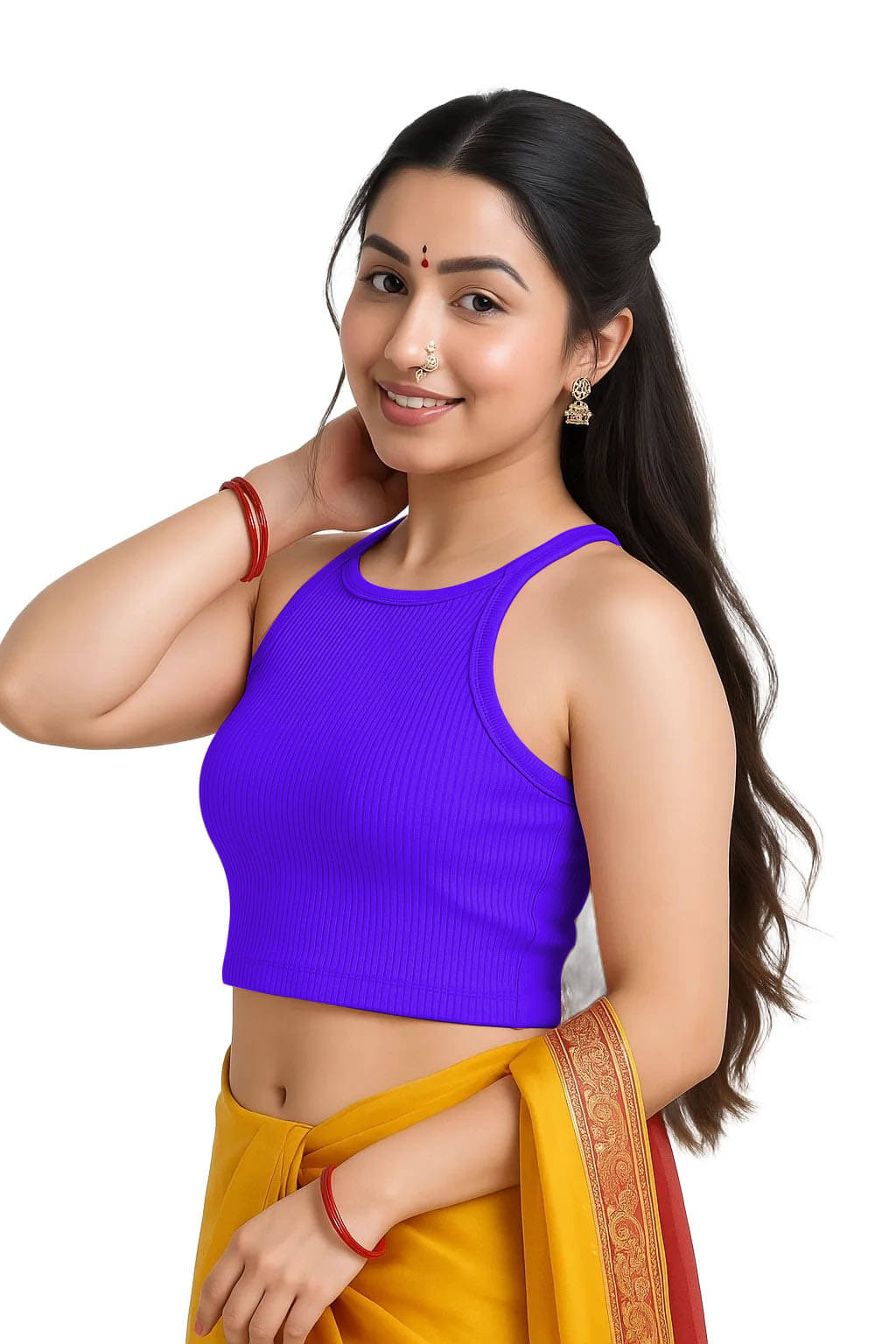 SOHOT Purple Readymade without Pad Cotton Women's Blouse ( Pack of 1 ) SOHOT Purple Readymade without Pad Cotton Women's Blouse ( Pack of 1 )