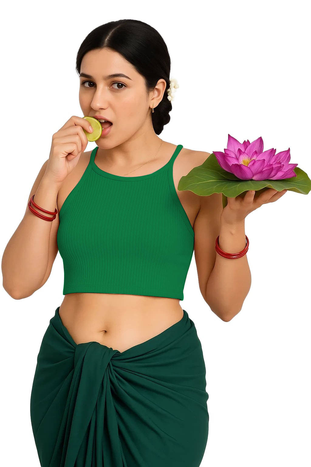     			SOHOT Sea Green Readymade without Pad Cotton Women's Blouse ( Pack of 1 )