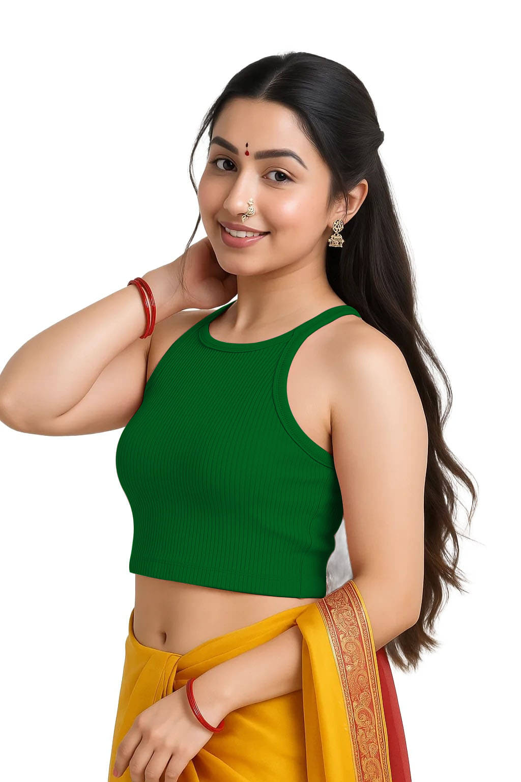 SOHOT Sea Green Readymade without Pad Cotton Women's Blouse ( Pack of 1 )     			SOHOT Sea Green Readymade without Pad Cotton Women's Blouse ( Pack of 1 )