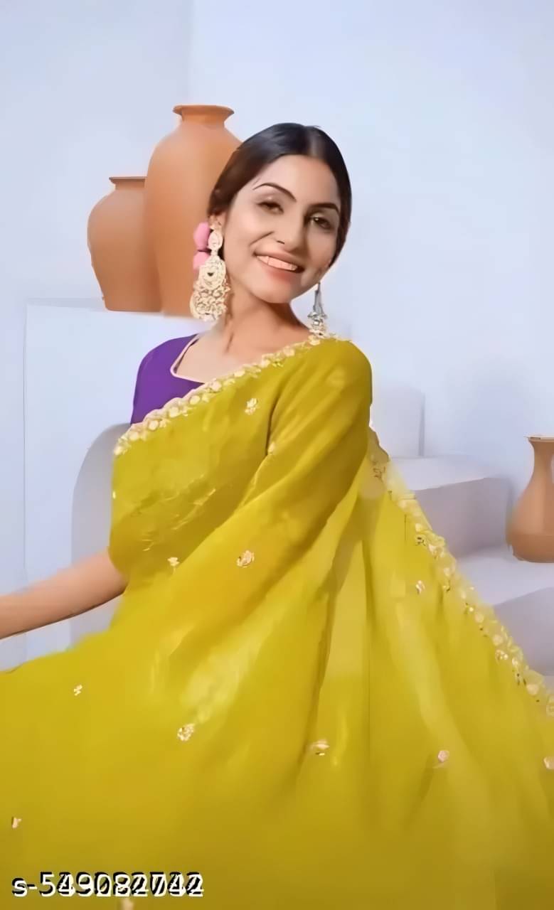 V FANCY Chiffon Embroidered Kanjeevaram Sarees With Stitched Blouse ( Yellow1 ) V FANCY Chiffon Embroidered Kanjeevaram Sarees With Stitched Blouse ( Yellow1 )