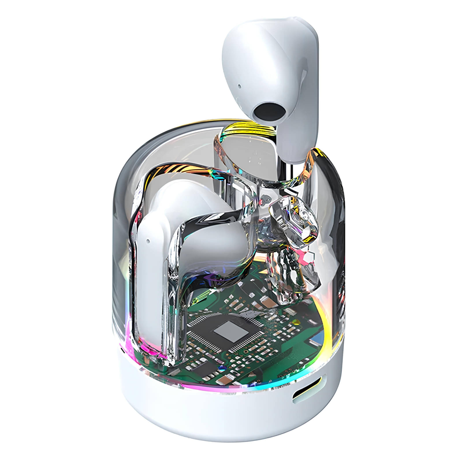     			VEHOP TM70 Transparent Truly Wireless TWS Earbuds, AI-ENC Calls, 30Hrs Playtime with Type-C Fast Charging, in-Ear Bluetooth 5.3 Headphone, Immersive Audio, Voice Assistant, IPX5 Water Resistant