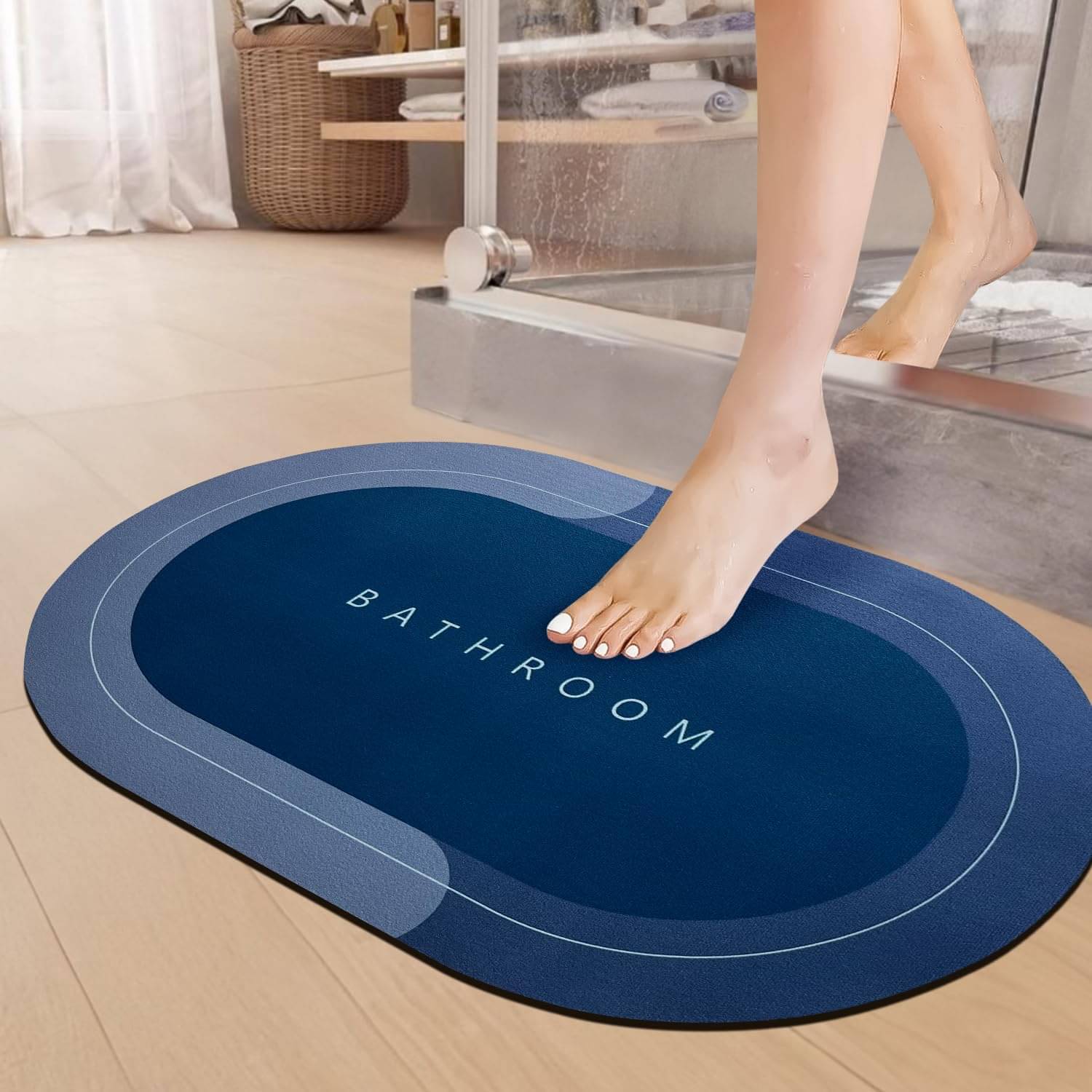     			Wow Interiors Assorted Rubber Oval Floor Mat ( Pack of 1 )