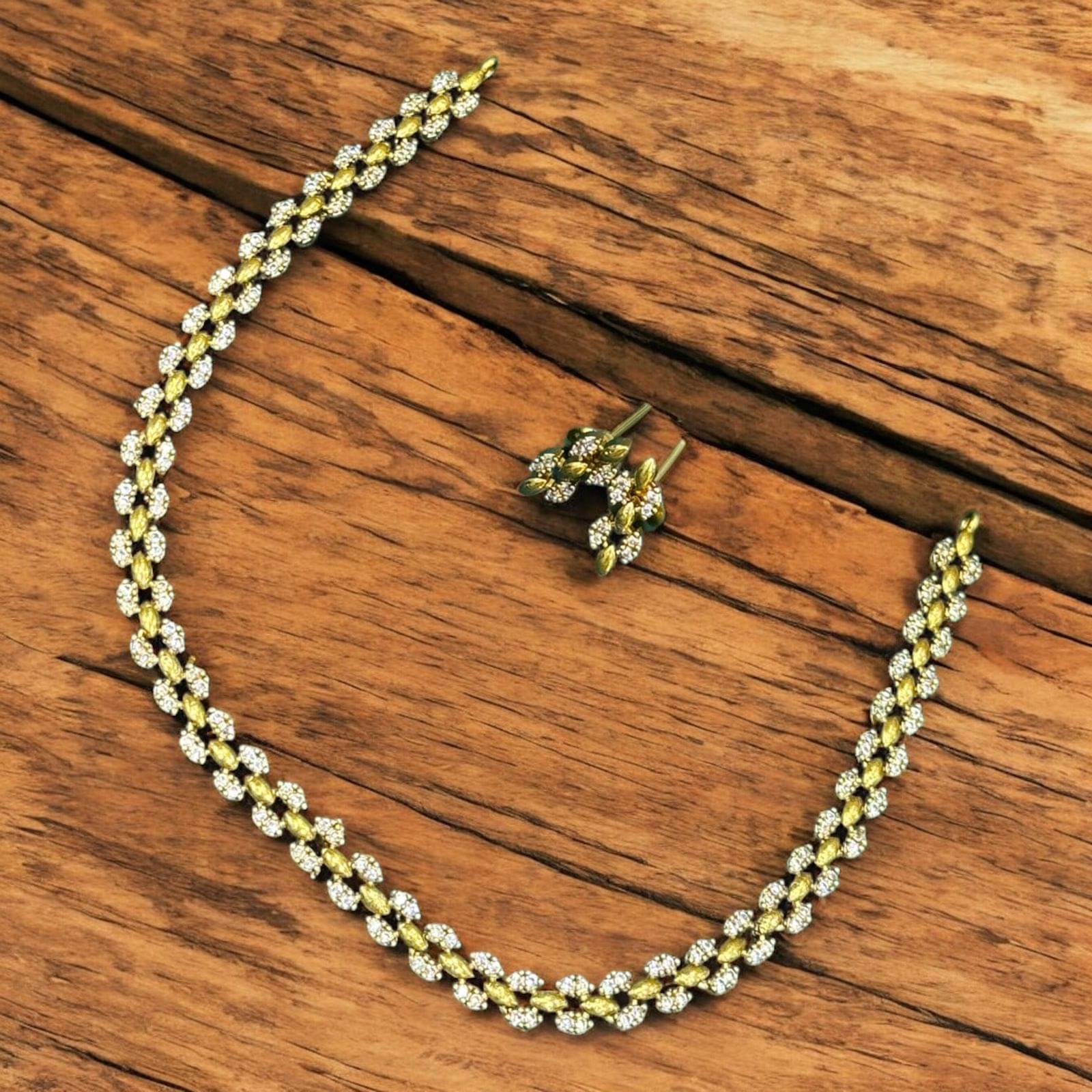     			charming luxe jewels White Brass Necklace Set ( Pack of 1 )