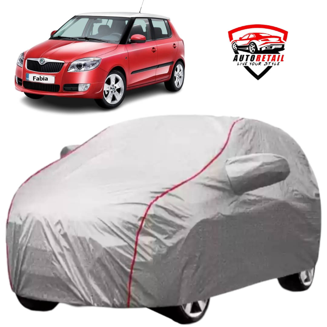     			AutoRetail Car Body Cover for Skoda Fabia [2010-2015] With Mirror Pocket ( Pack of 1 ) , Silver