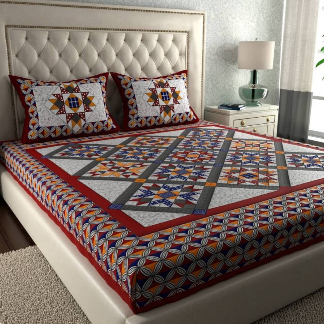 COZYKO Cotton 1 Double Bedsheet with 2 Pillow Covers ( Red ) COZYKO Cotton 1 Double Bedsheet with 2 Pillow Covers ( Red )