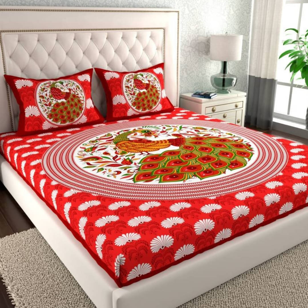 COZYKO Cotton 1 Double Bedsheet with 2 Pillow Covers ( Red ) COZYKO Cotton 1 Double Bedsheet with 2 Pillow Covers ( Red )