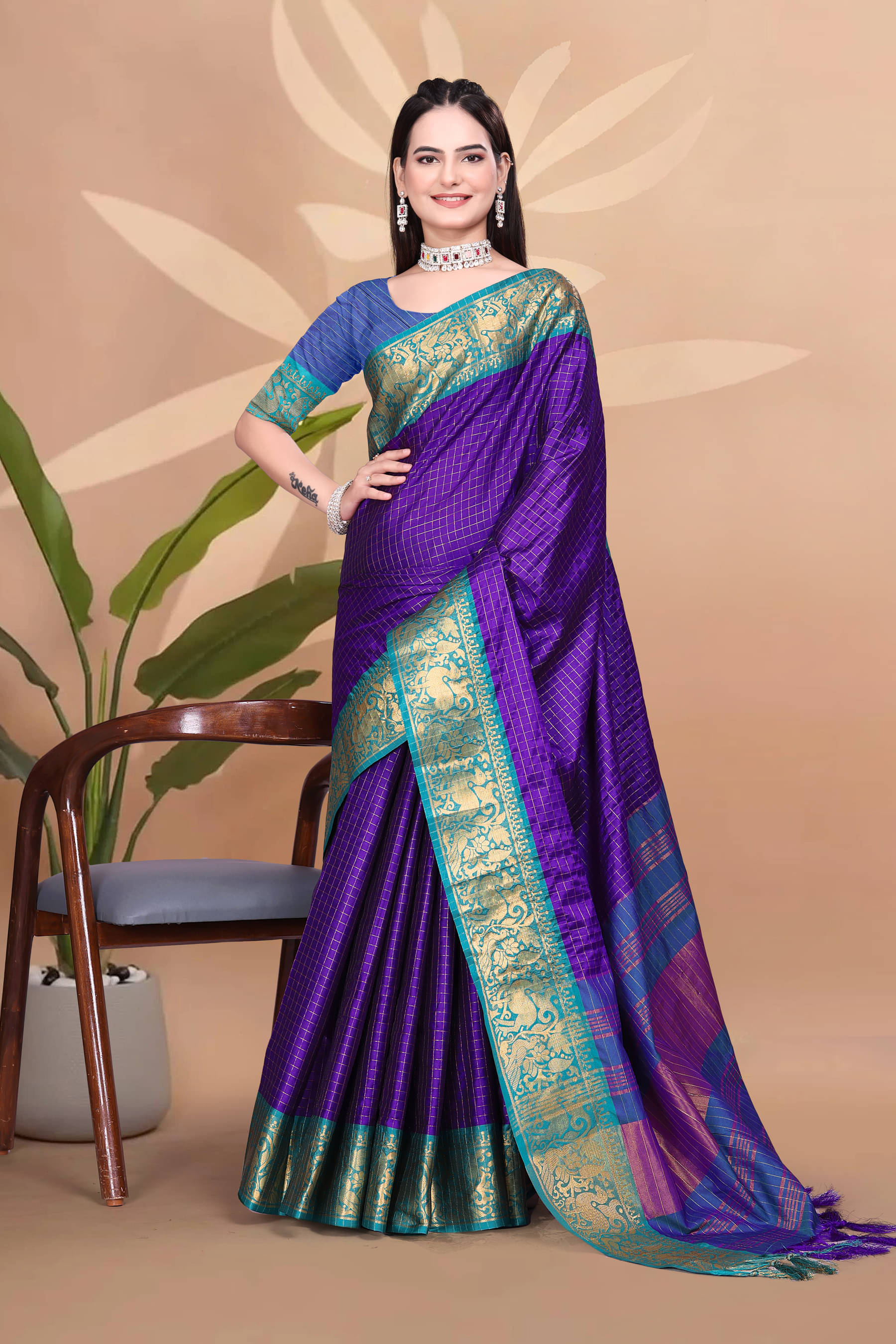 Clirva Art Silk Self Design Banarasi saree With Unstitched Blouse Piece ( Blue ) Clirva Art Silk Self Design Banarasi saree With Unstitched Blouse Piece ( Blue )