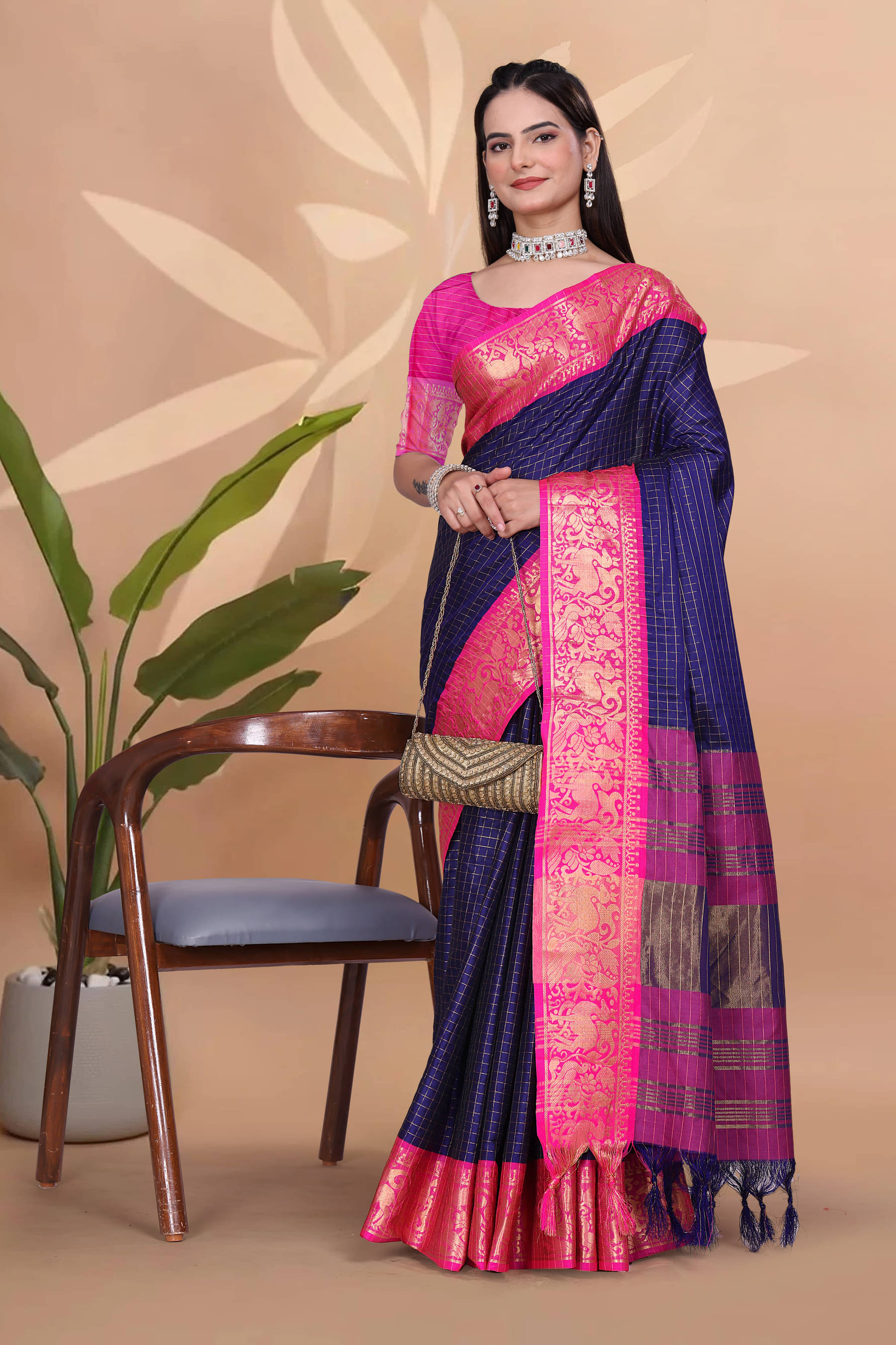     			Clirva Art Silk Self Design Banarasi saree With Unstitched Blouse Piece ( Light Blue )