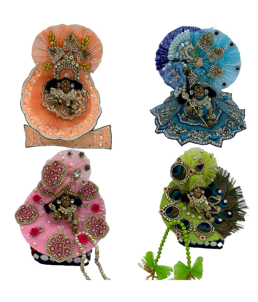     			Dreemoh God's Treat Laddu Gopal Multicolor Cotton Dress ( Pack of 4 )
