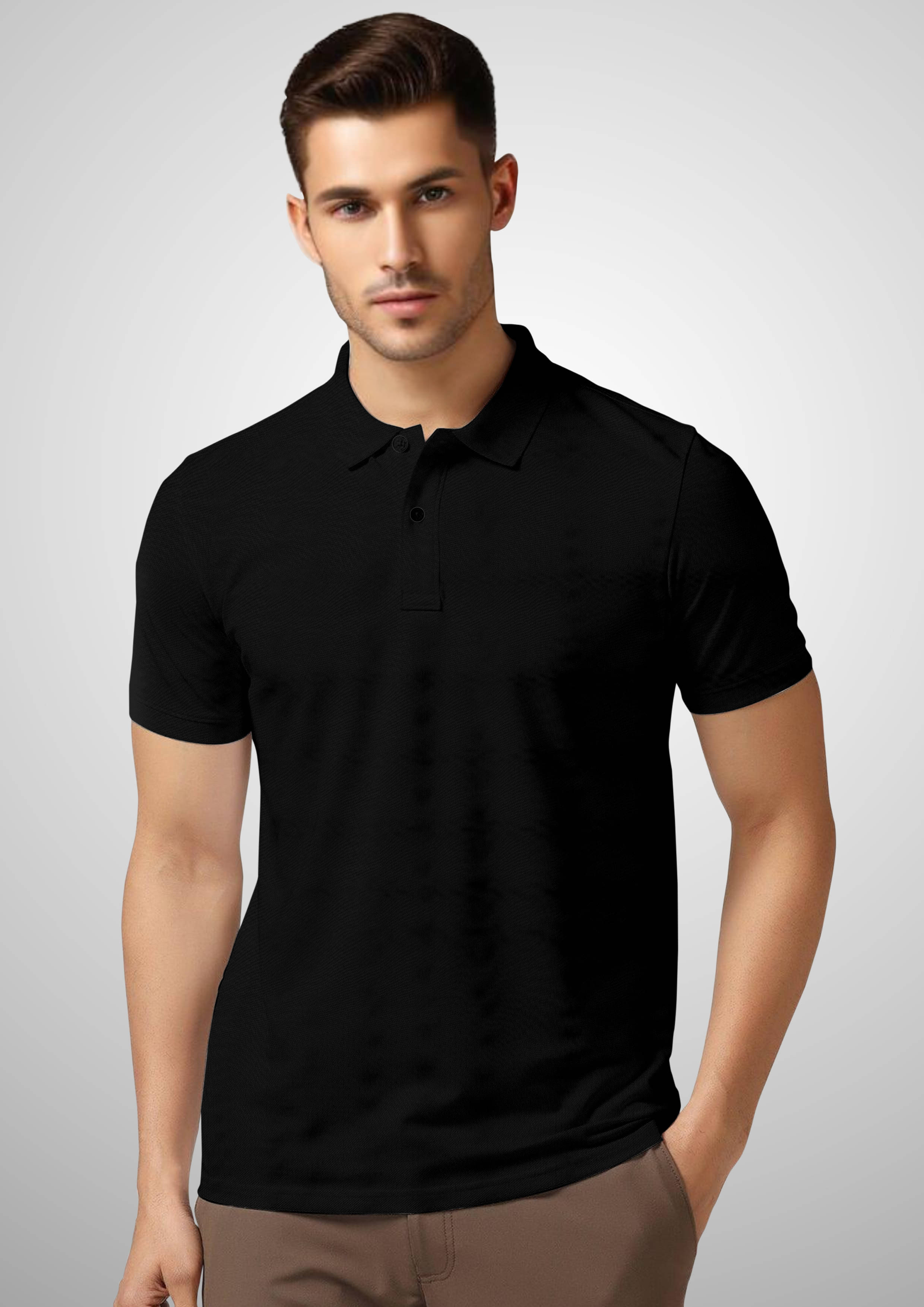 FTX Men Polyester Regular Fit Solid Polo T Shirt ( Black ) FTX Men Polyester Regular Fit Solid Polo T Shirt ( Black )