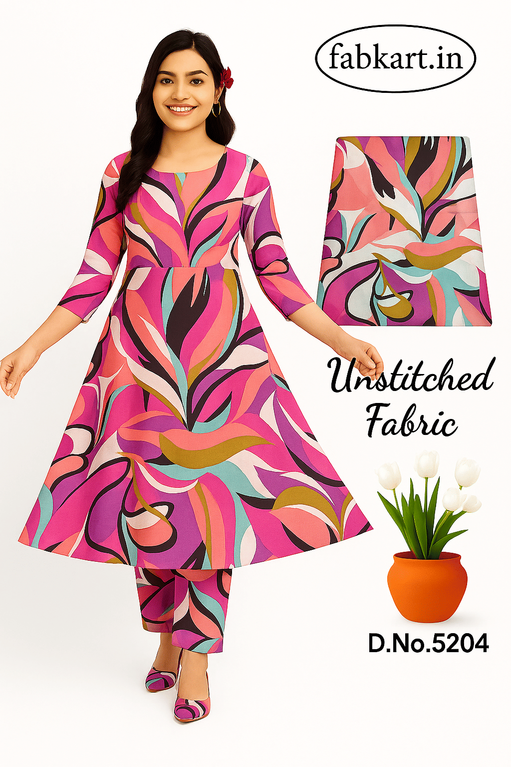 Fabkart Women Cotton Unstitched Dress Material ( Multicolor ) Fabkart Women Cotton Unstitched Dress Material ( Multicolor )
