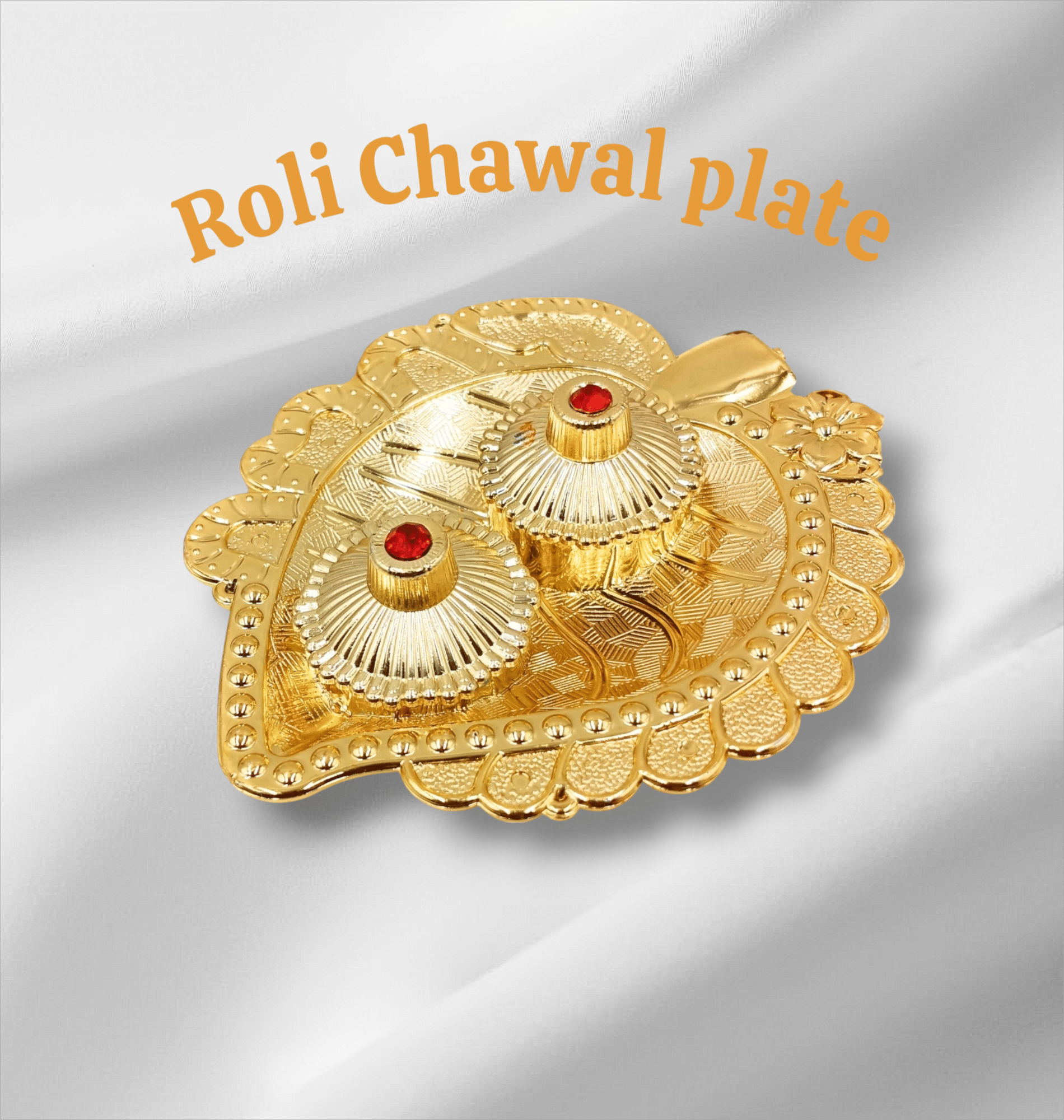 Gift N Shift India Plastic Rakhi Pooja Thali with Roli Kukum Chawal Oval Decorative Plate Red - Pack of 1