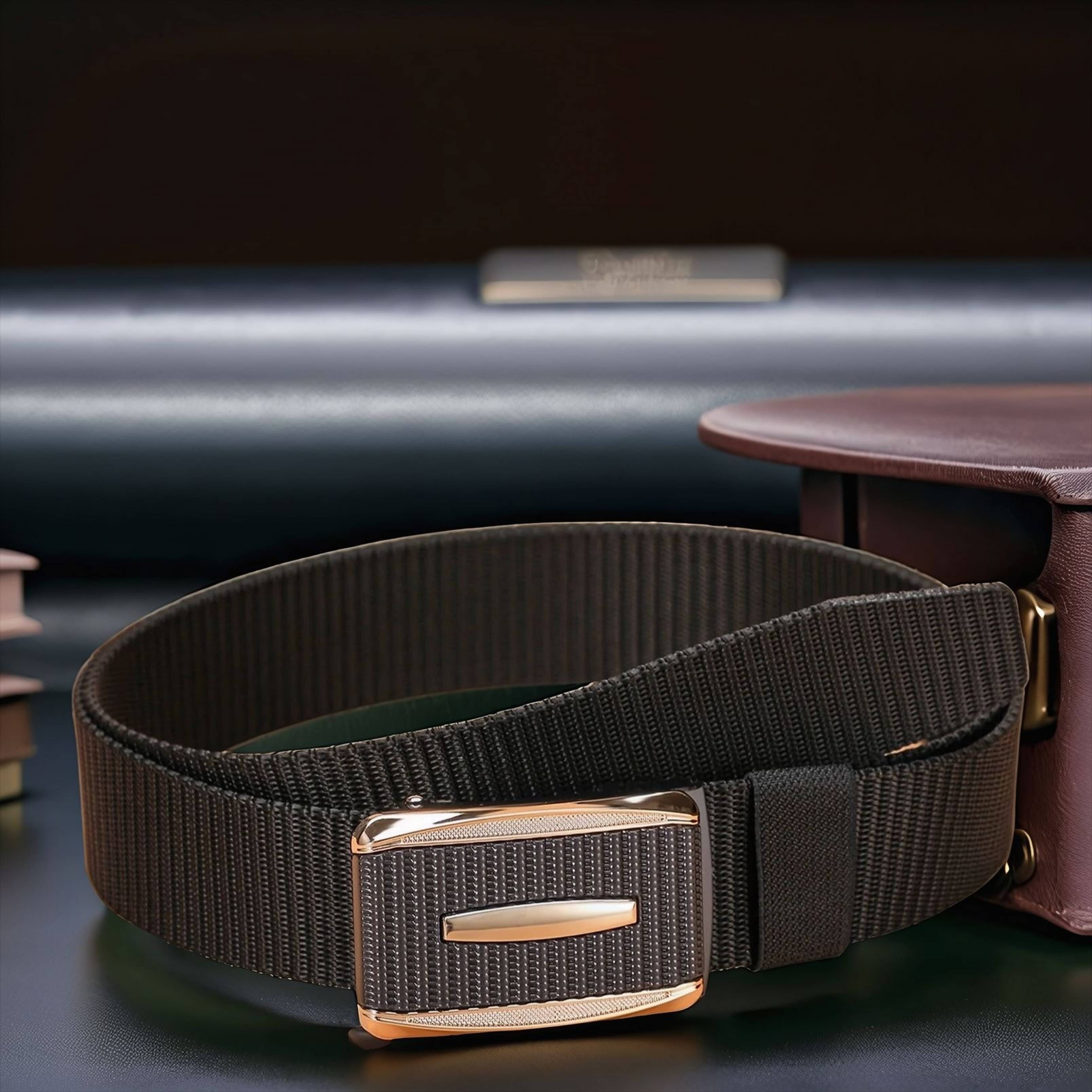     			Infispace - Black Polyester Men's Casual Belt ( Pack of 1 )