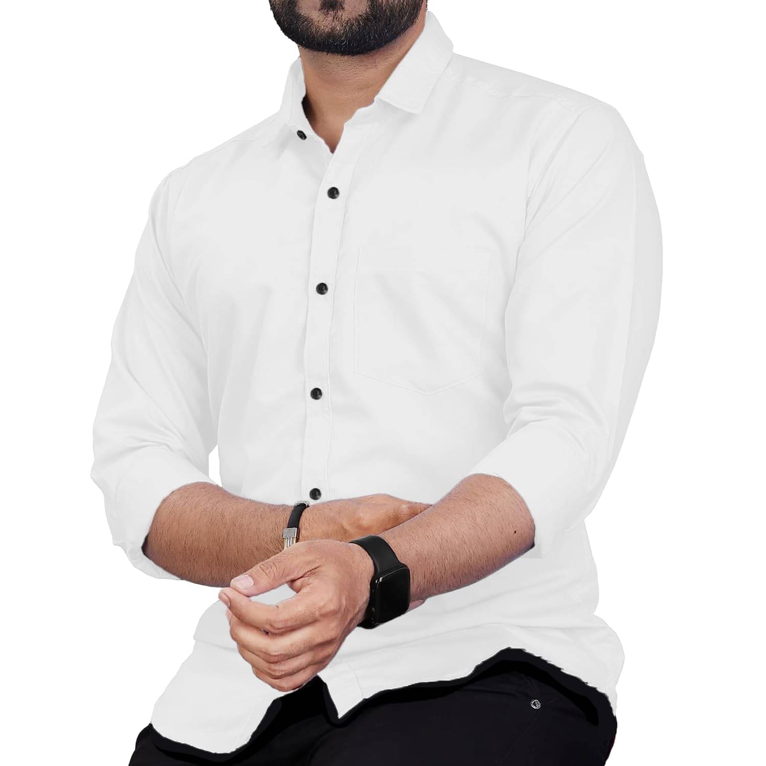     			KNOWTED Cotton Blend Slim Fit Full Sleeves Men's Formal Shirt - White ( Pack of 1 )