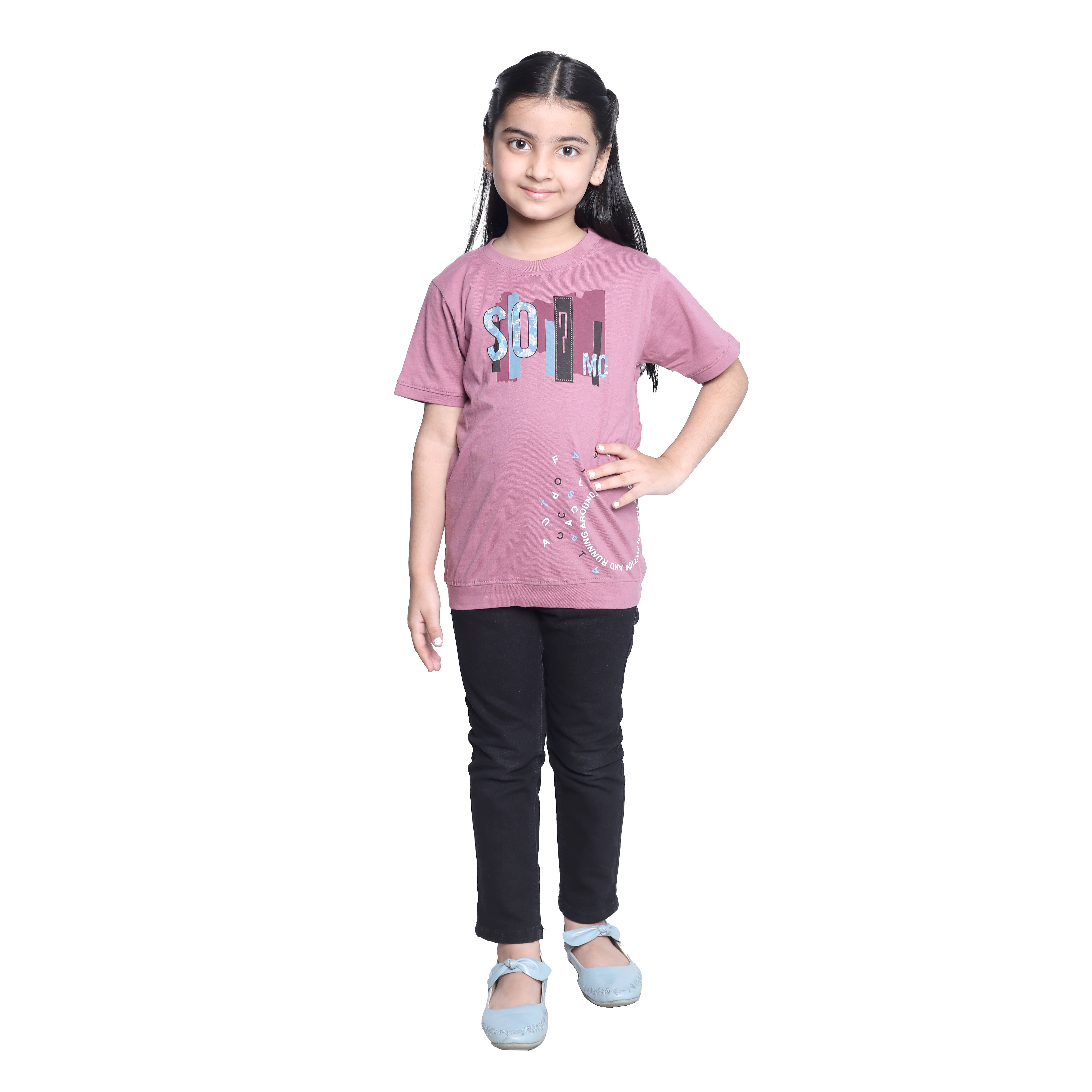     			Kidzee Kingdom Pack of 1 Girls Cotton T-Shirt ( Purple )