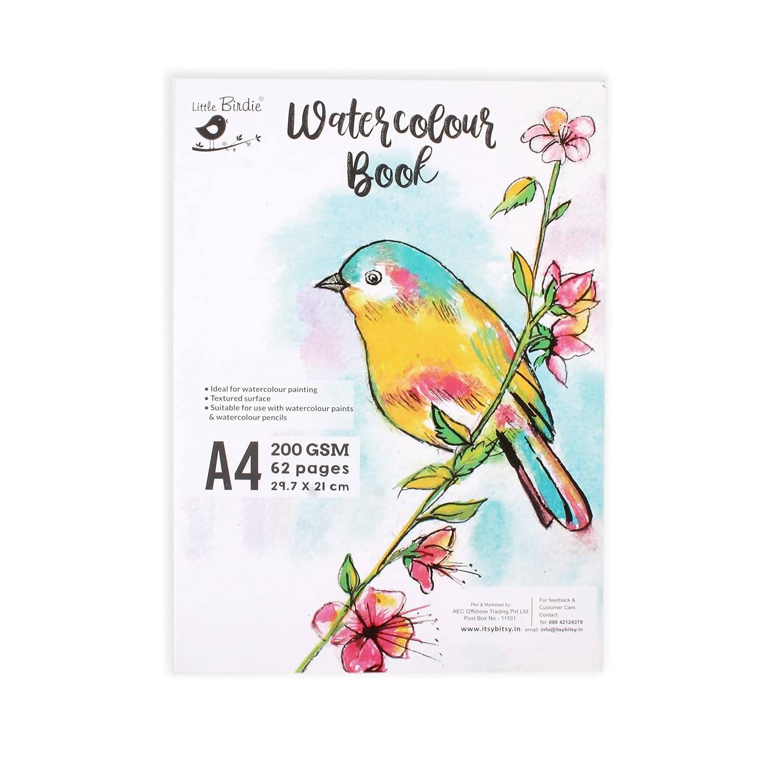     			Little Birdie WATER COLOUR BOOK A4 62PAGES BOOK