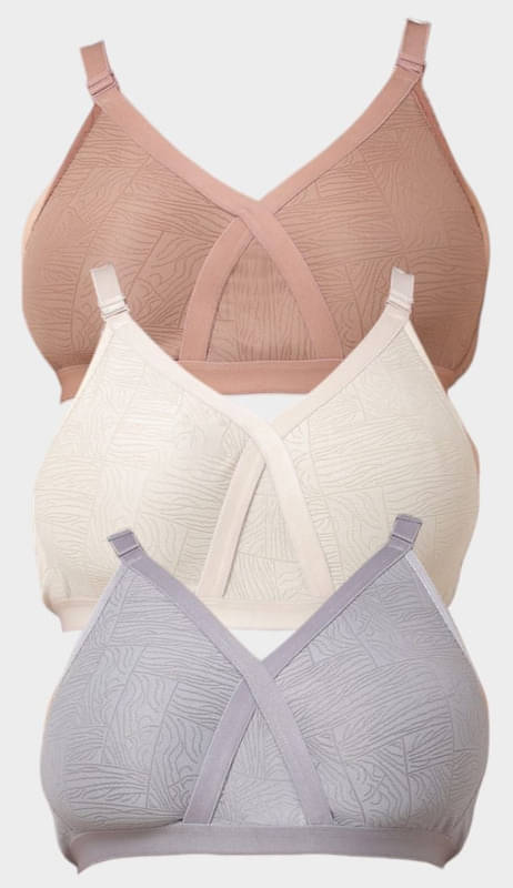 Narsingha Dreams Pack of 3 Cotton Blend Non Padded Everyday Bra For Women ( Multicolor2 ) Narsingha Dreams Pack of 3 Cotton Blend Non Padded Everyday Bra For Women ( Multicolor2 )