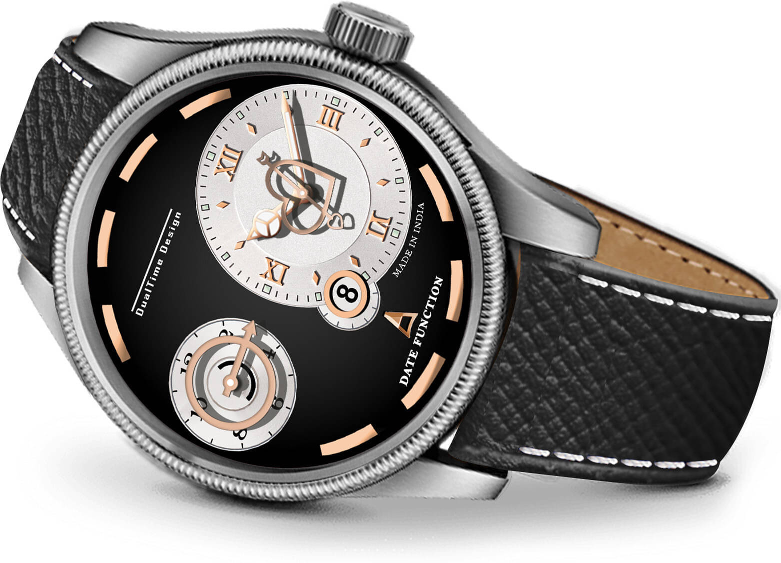     			ONIR Black Leather Analog Men's Watch