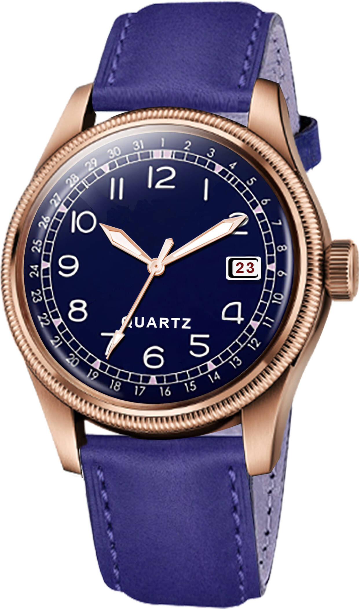     			ONIR Purple Leather Analog Men's Watch