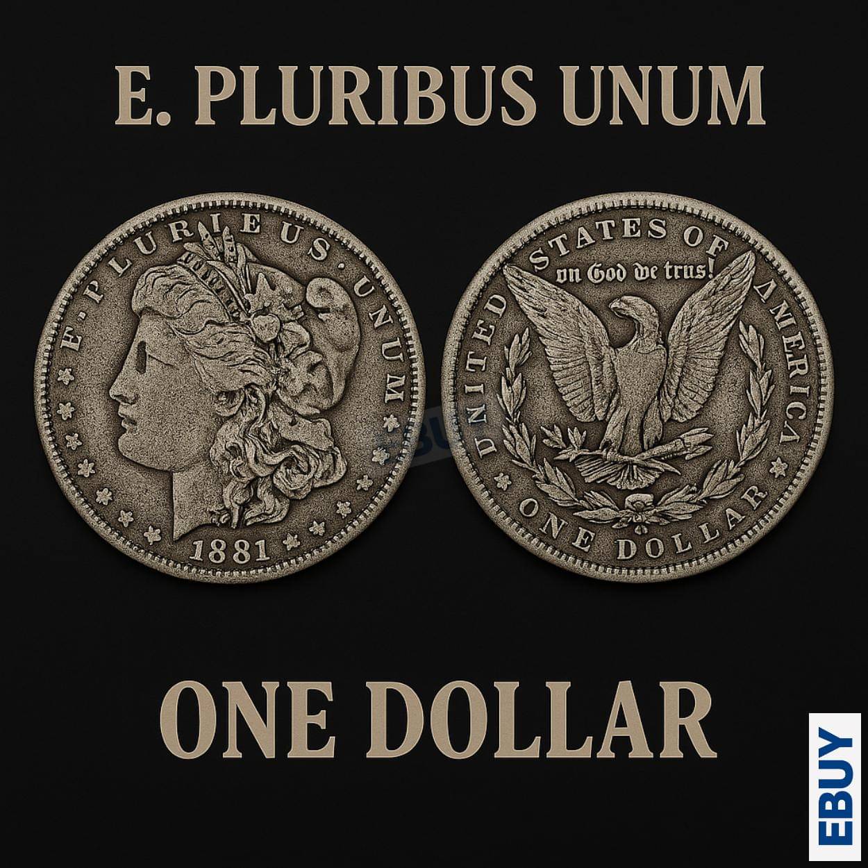 One/Morgan Dollar 1881 Liberty & Eagle, United States of America Rare old Coin One/Morgan Dollar 1881 Liberty & Eagle, United States of America Rare old Coin