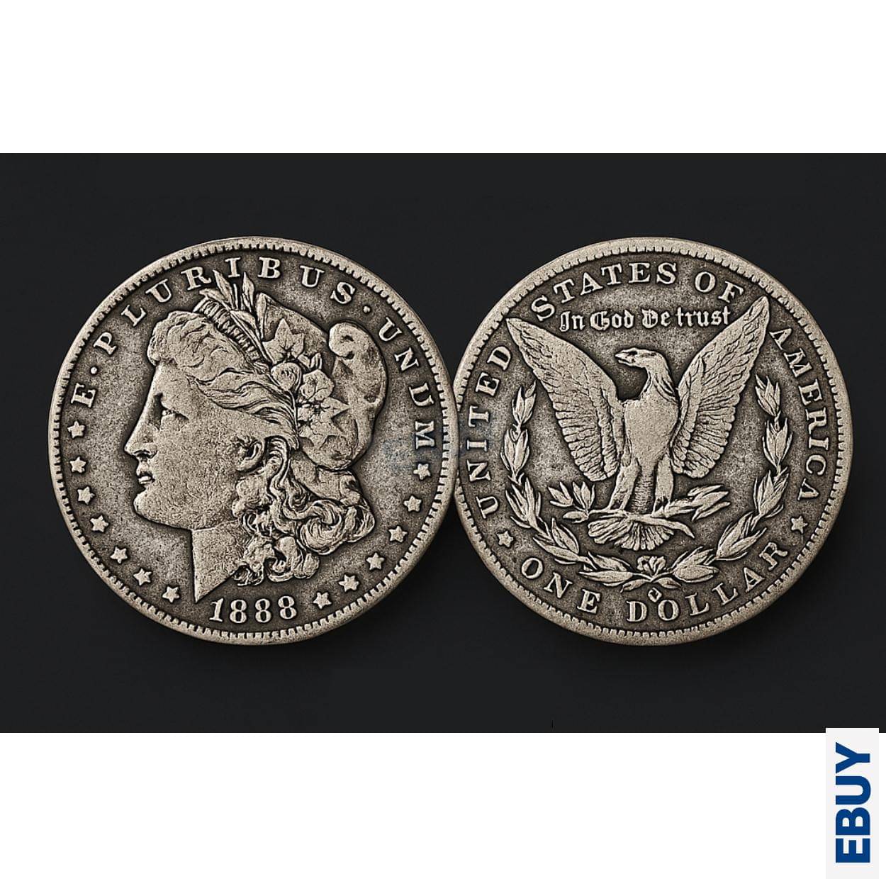 One/Morgan Dollar 1888 Liberty & Eagle, United States of America Rare old Coin One/Morgan Dollar 1888 Liberty & Eagle, United States of America Rare old Coin