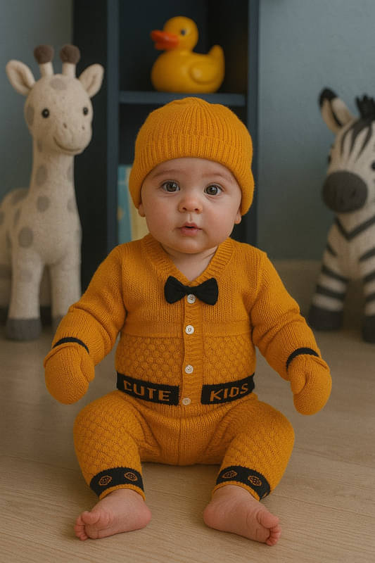     			Paryag Pack of 1 Unisex for Baby Woollen Sweater ( Golden Yellow )
