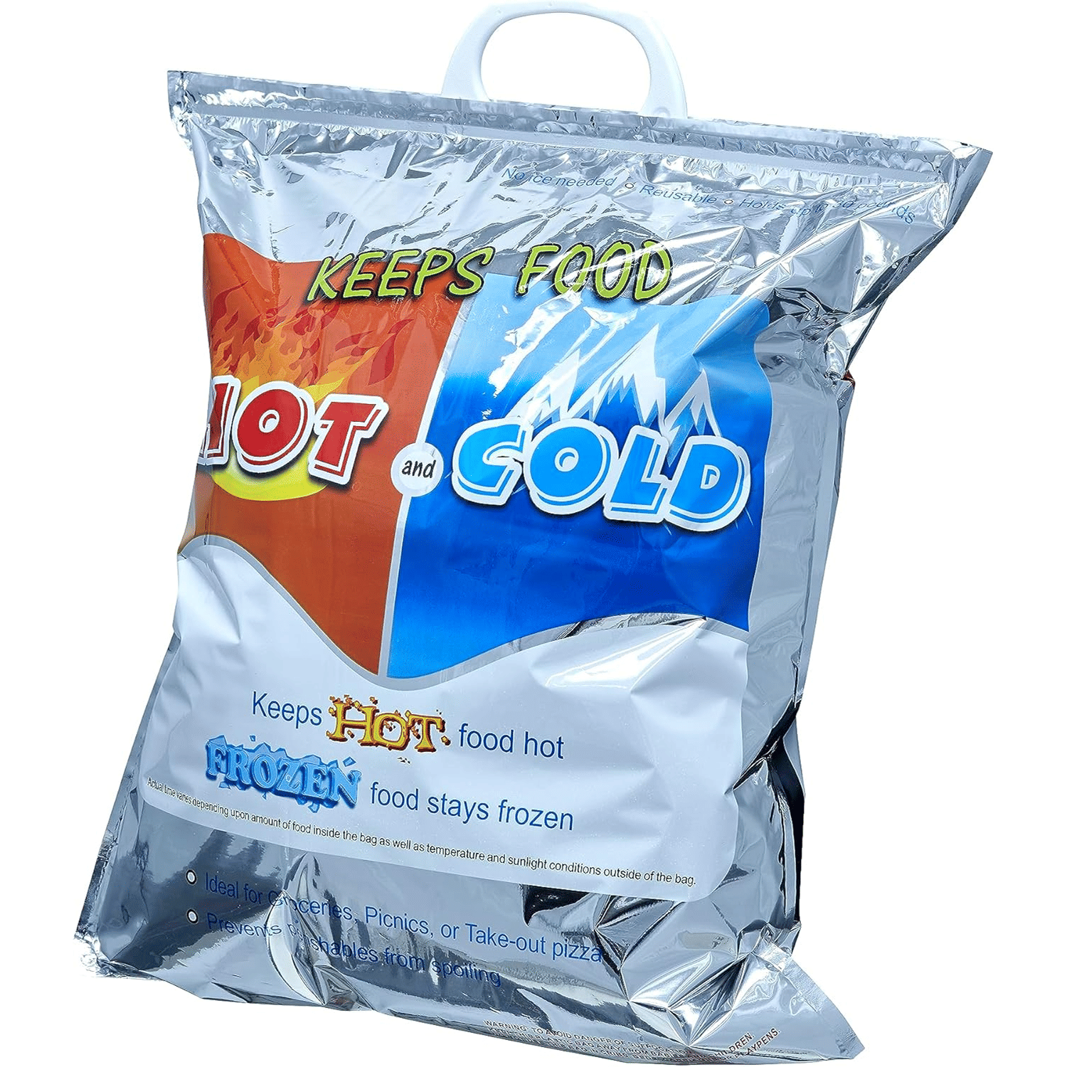     			Reusable Insulated Thermal Food Storage Bag for Hot and Cold Items – Keeps Food Hot or Frozen – Ideal for Grocery Shopping, Food Delivery, Takeout, Picnics, and Travel – Leakproof, Lightweight & Foldable Carrier Bag