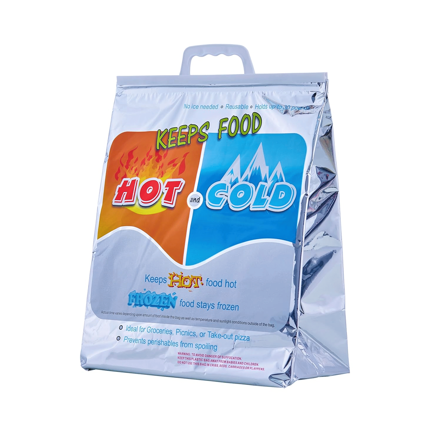     			Reusable Insulated Thermal Food Storage Bag for Hot and Cold Items – Keeps Food Hot or Frozen – Ideal for Grocery Shopping, Food Delivery, Takeout, Picnics, and Travel – Leakproof, Lightweight & Foldable Carrier Bag