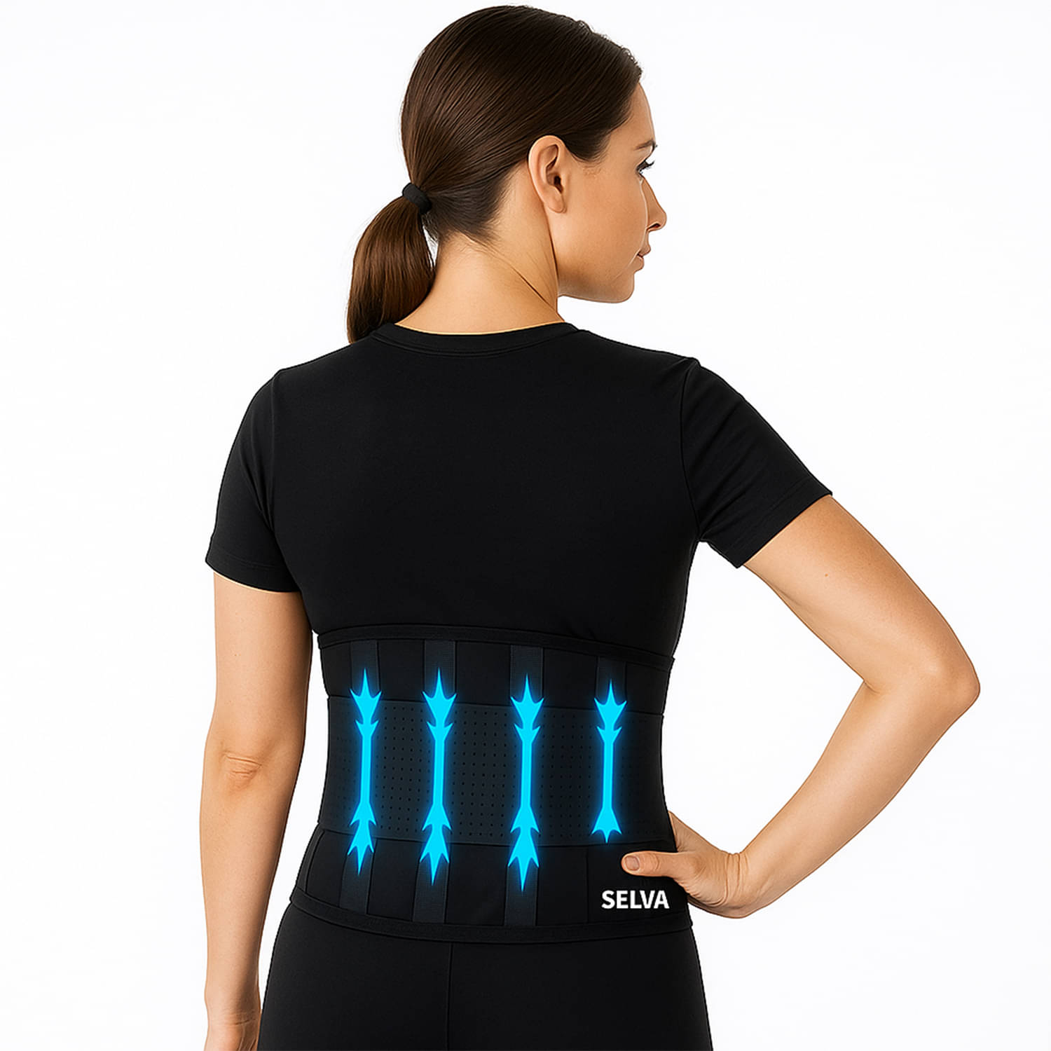     			Selva Black Back Support ( Pack of 1 )