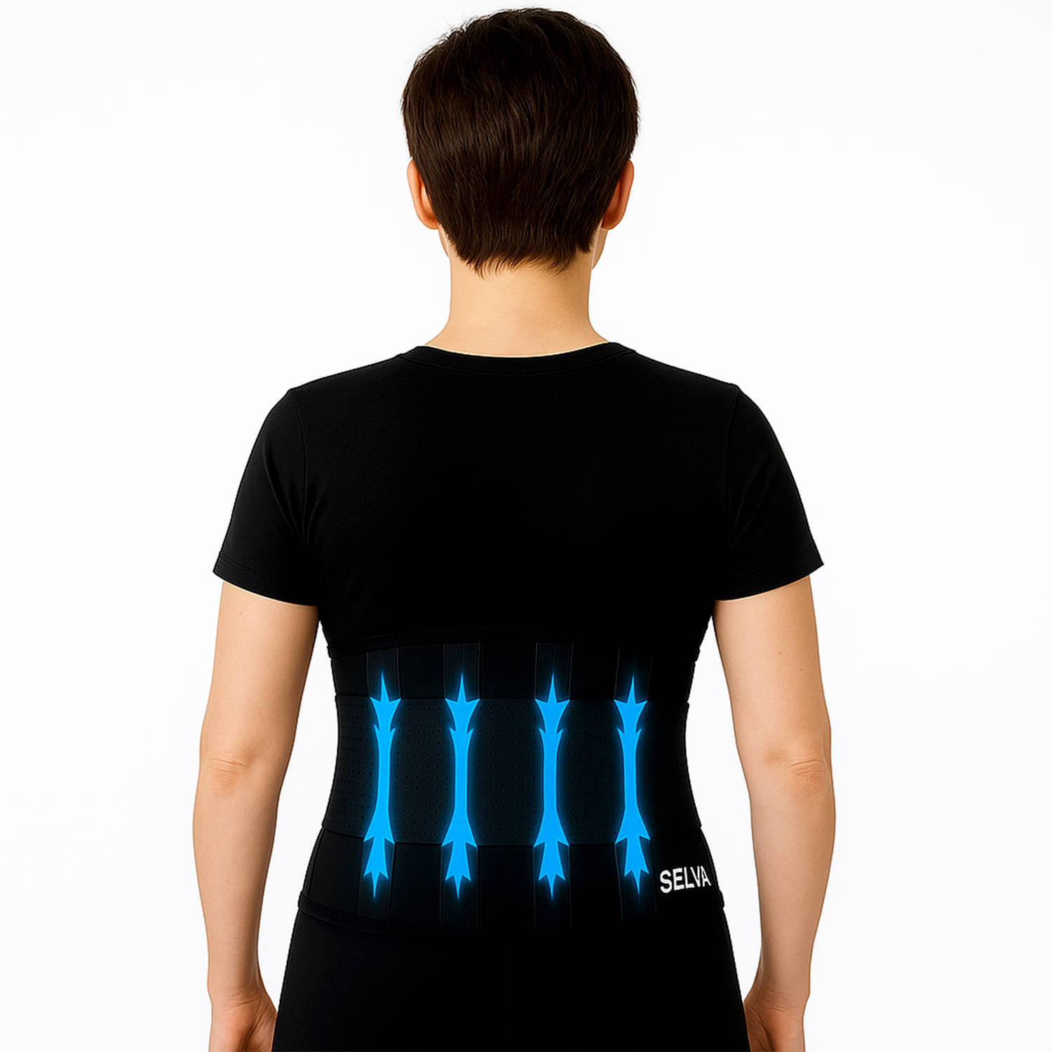     			Selva Black Back Support ( Pack of 1 )