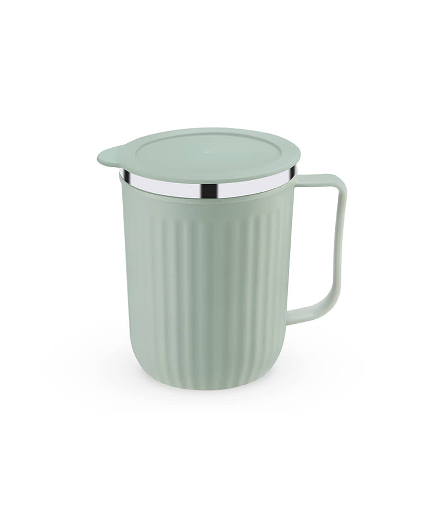 Trueware Frost outer plastic Steel Coffee Mug 400 mL ( Pack of 1 )