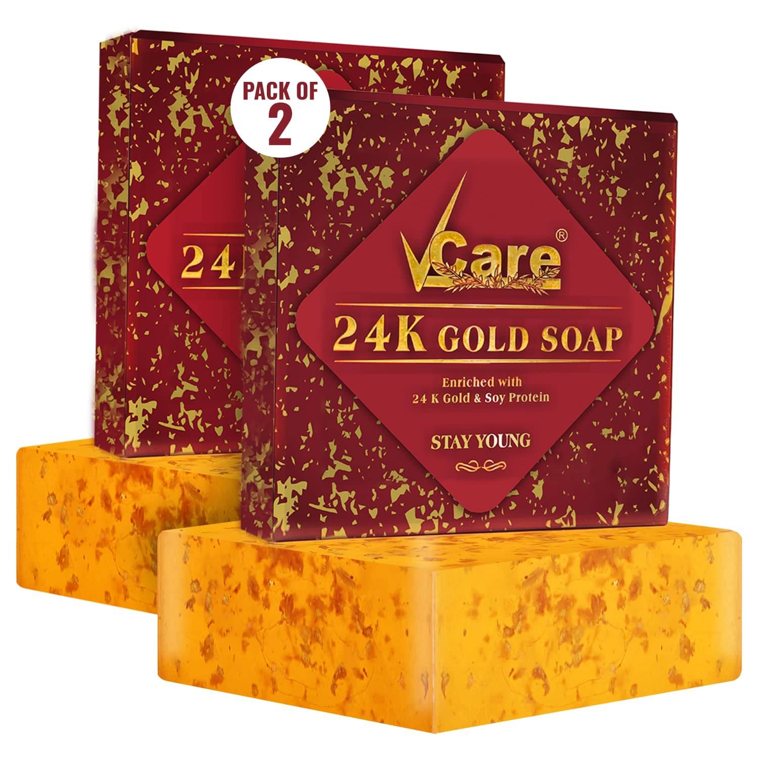     			VCare Beauty 24K Gold -125 gm Soap for All Skin Type ( Pack of 2 )