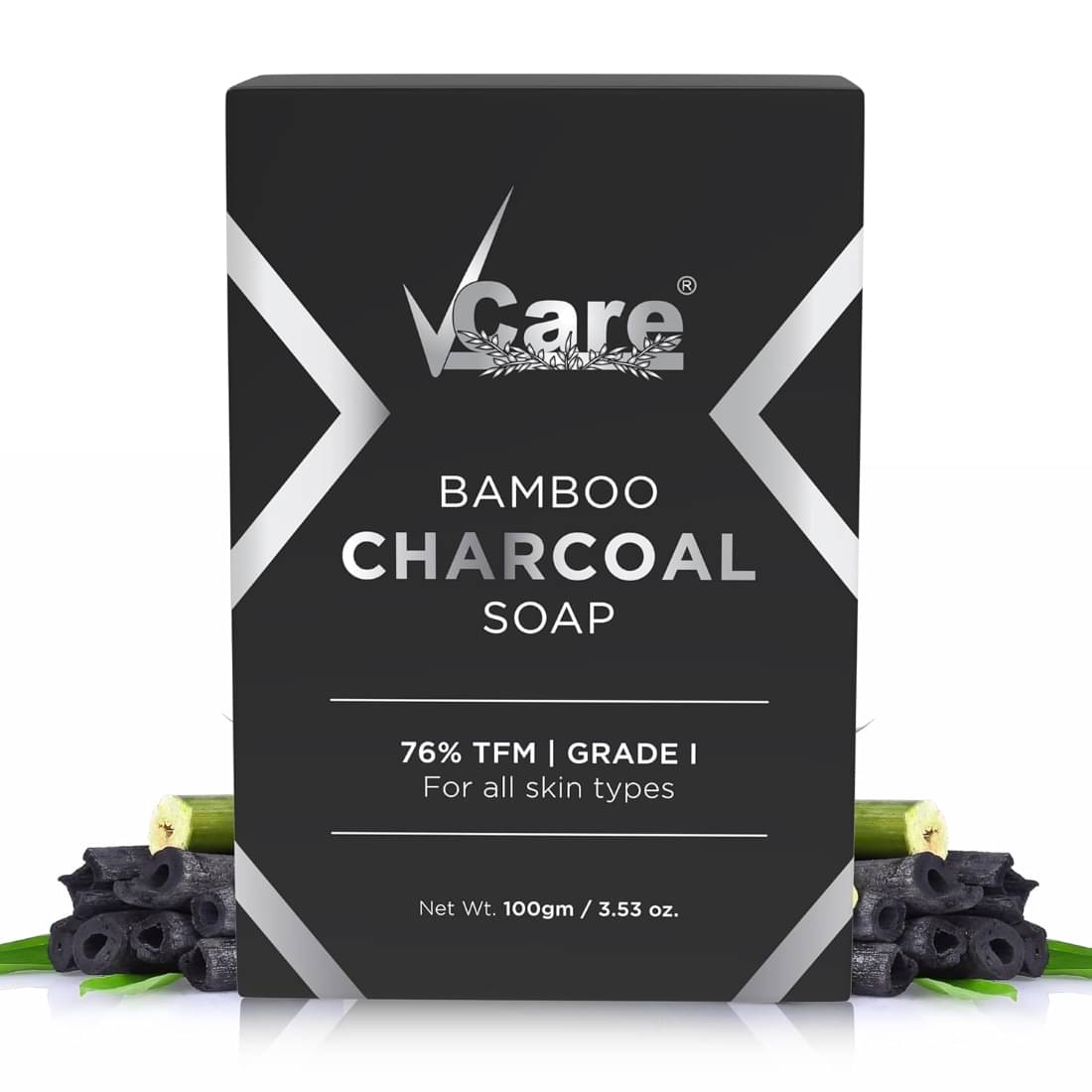     			VCare Freshness Bamboo Charcoal-76% TFM Grade 1 Soap for All Skin Type ( Pack of 3 )