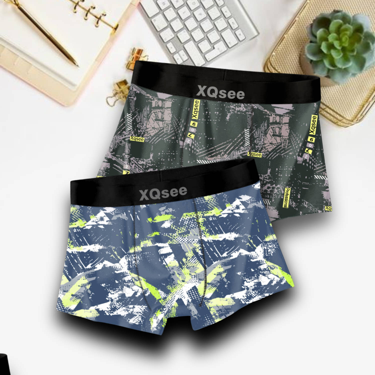     			Xqsee Pack of 2 Nylon Trunks For Men's ( Multicolor1 )
