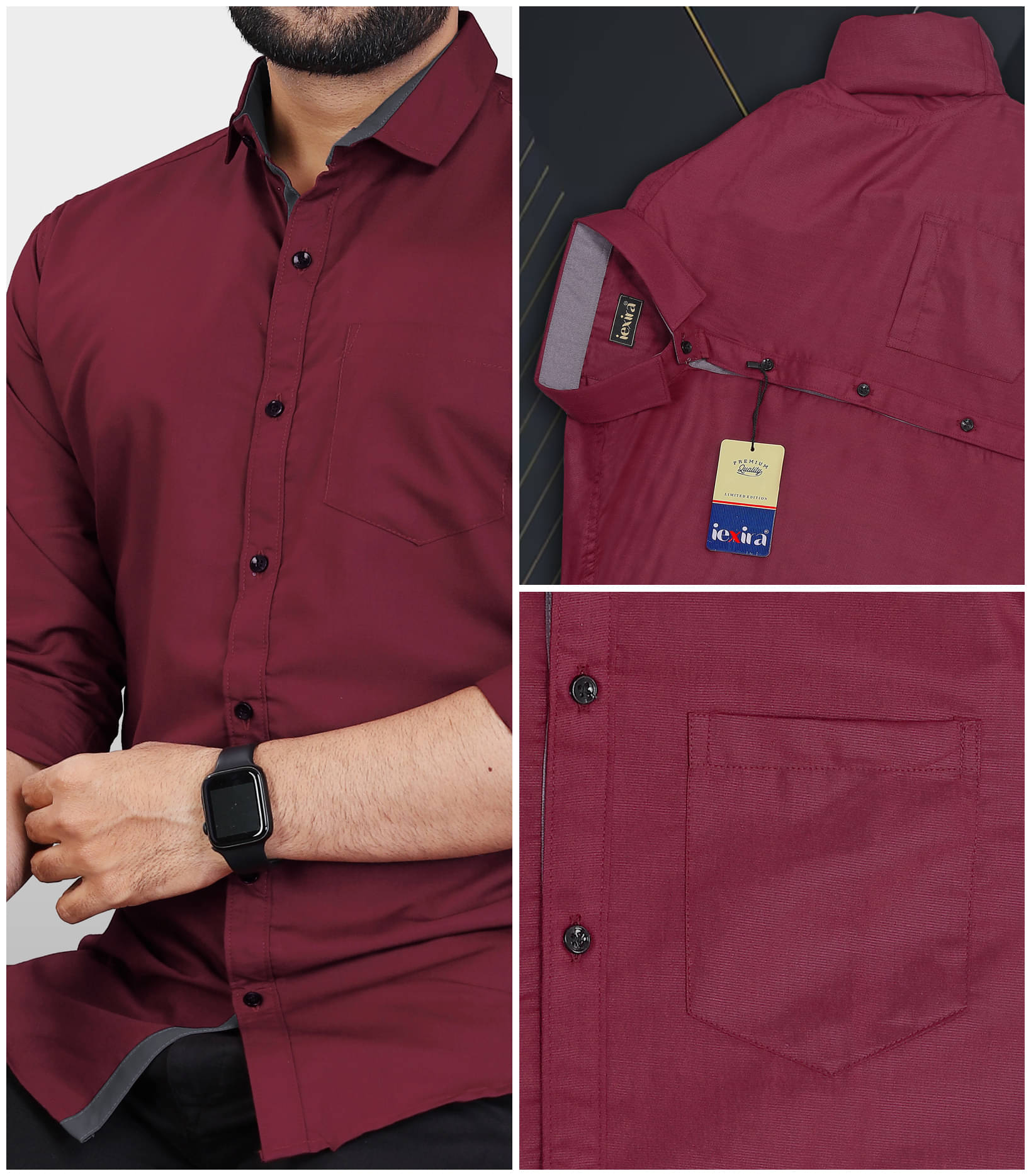 iexira Cotton Blend Regular Fit Full Sleeves Men's Formal Shirt - Maroon ( Pack of 1 ) iexira Cotton Blend Regular Fit Full Sleeves Men's Formal Shirt - Maroon ( Pack of 1 )